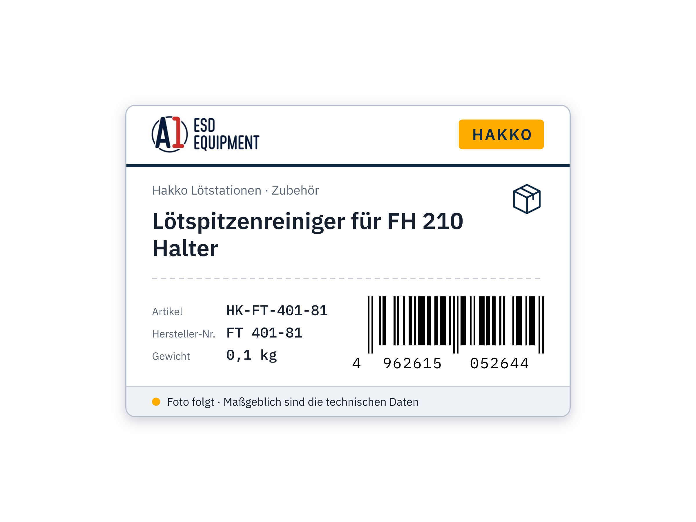 Lötspitzenreiniger für FH 210 Halter - Hakko FT 401-81