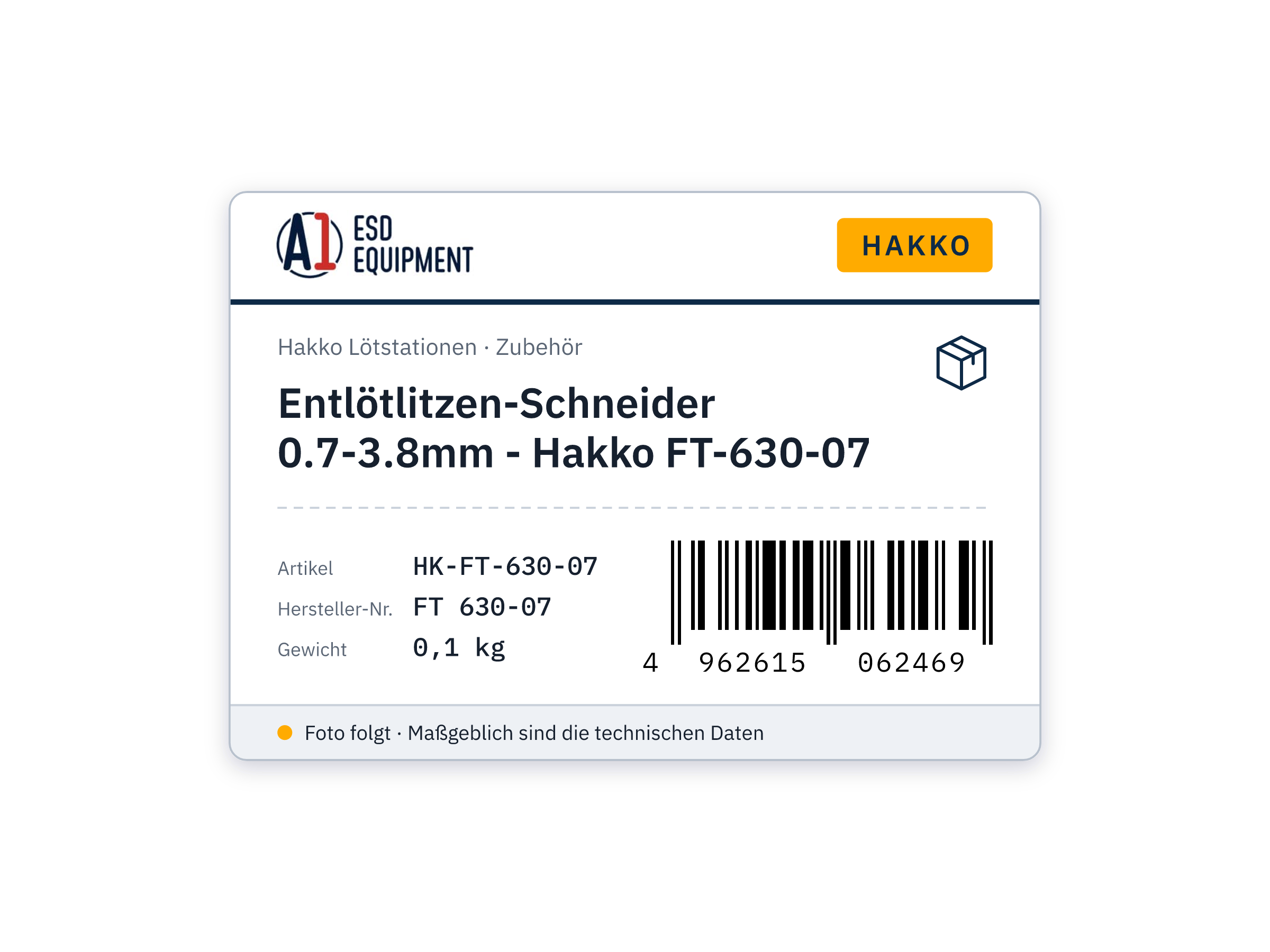 Entlötlitzen-Schneider 0.7-3.8mm - Hakko FT-630-07