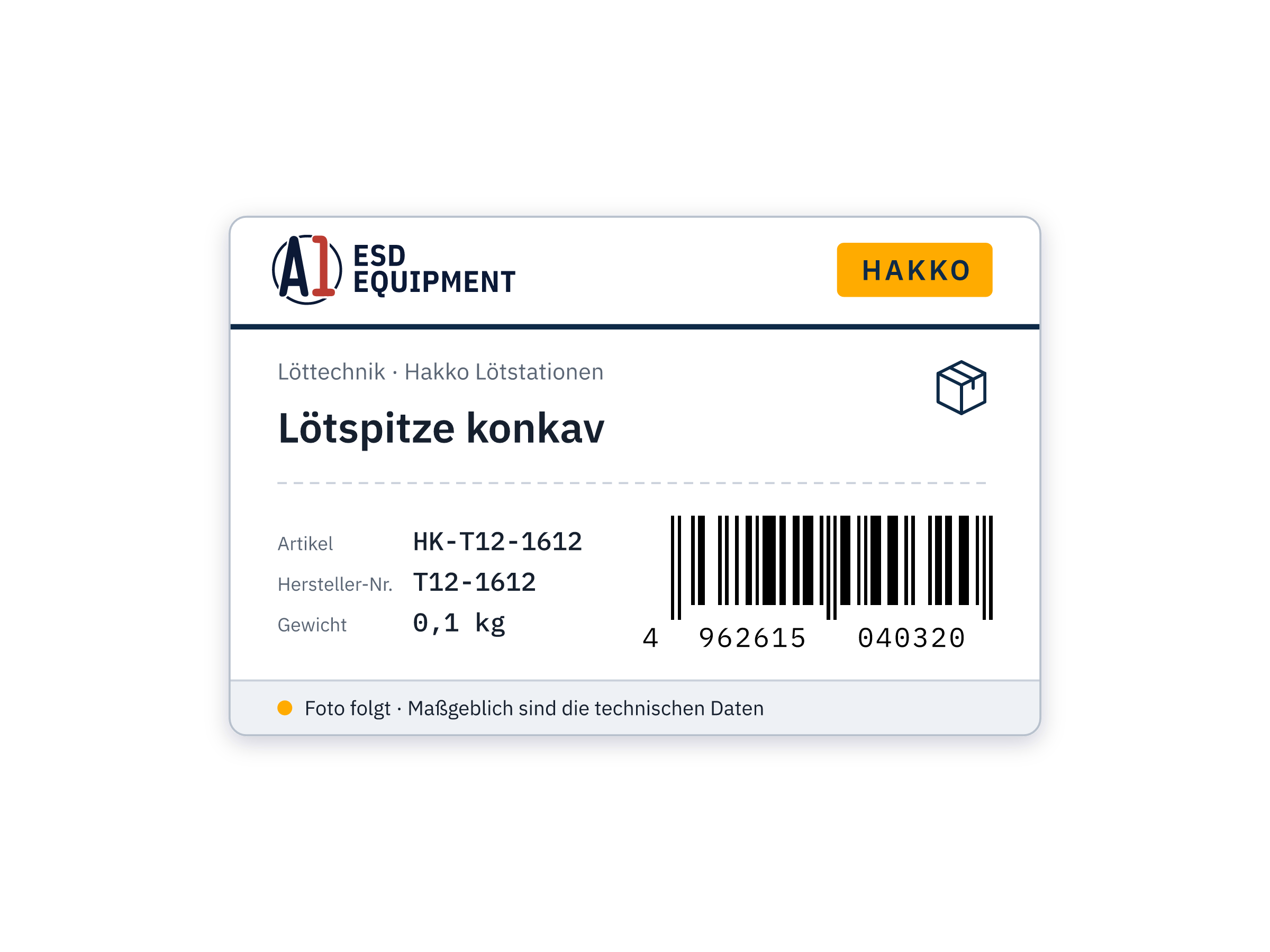 Lötspitze konkav - Hakko T12-1612