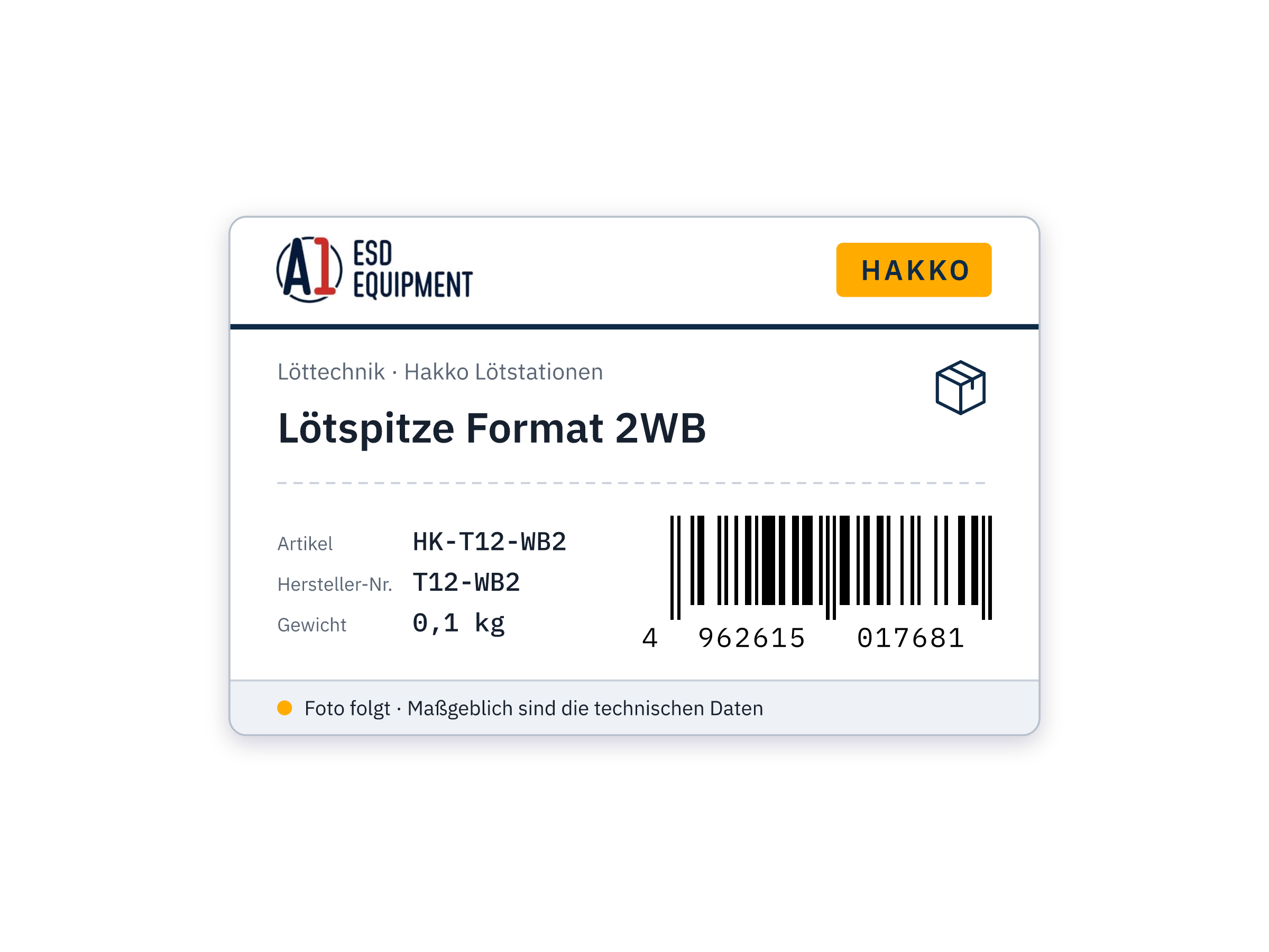 Lötspitze Format 2WB - Hakko T12-WB2