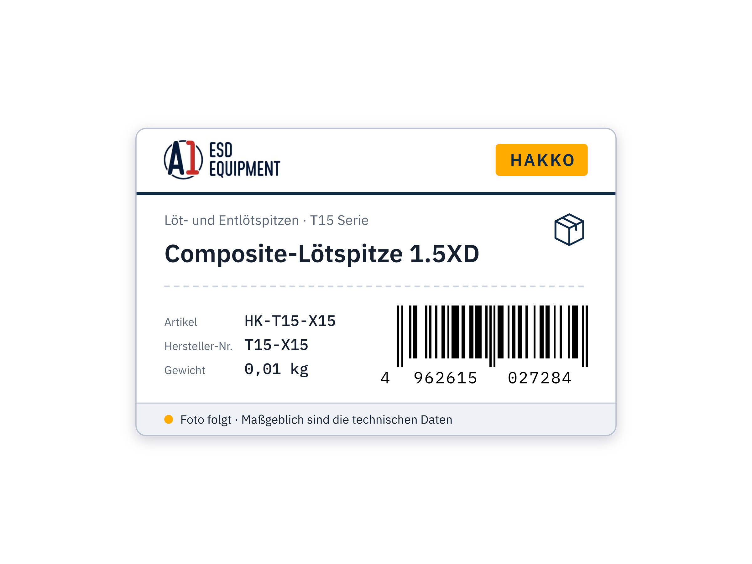 Composite-Lötspitze 1.5XD - Hakko T15-X15