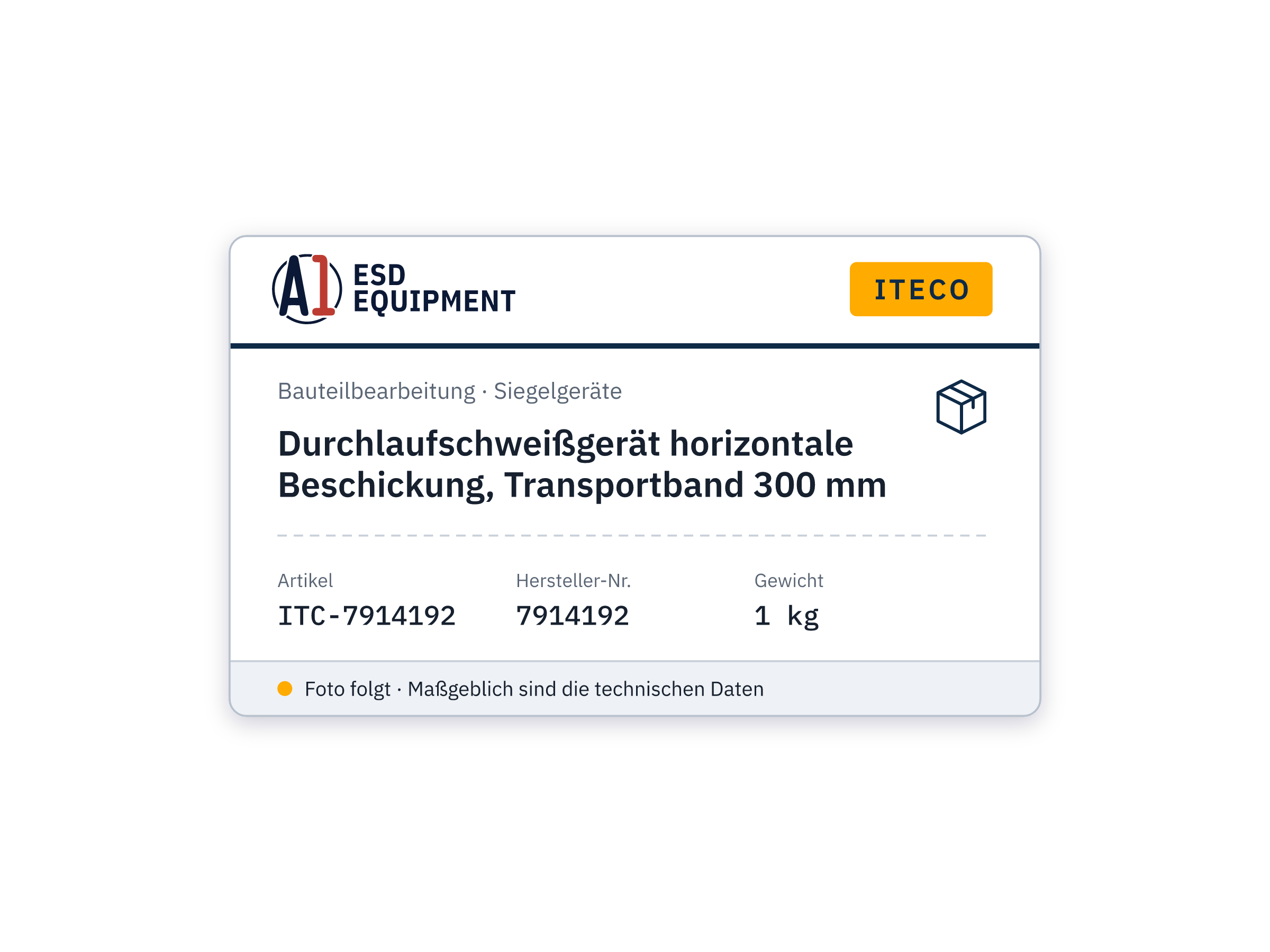 Durchlaufschweißgerät horizontale Beschickung, Transportband 300 mm - Iteco 7914192