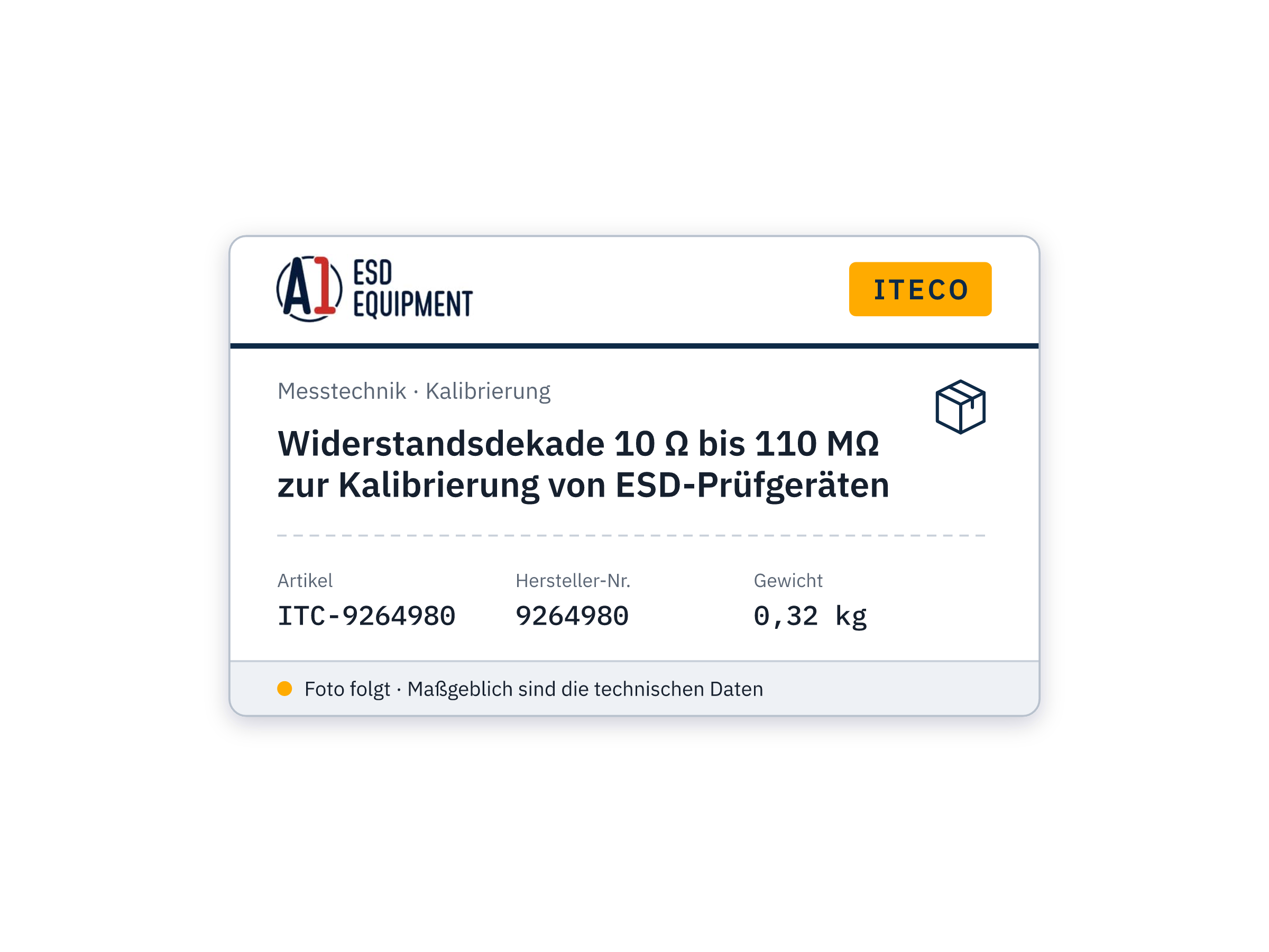 Resistance decade box 10 Ω to 110 MΩ for the calibration of ESD testers - Iteco 9264980