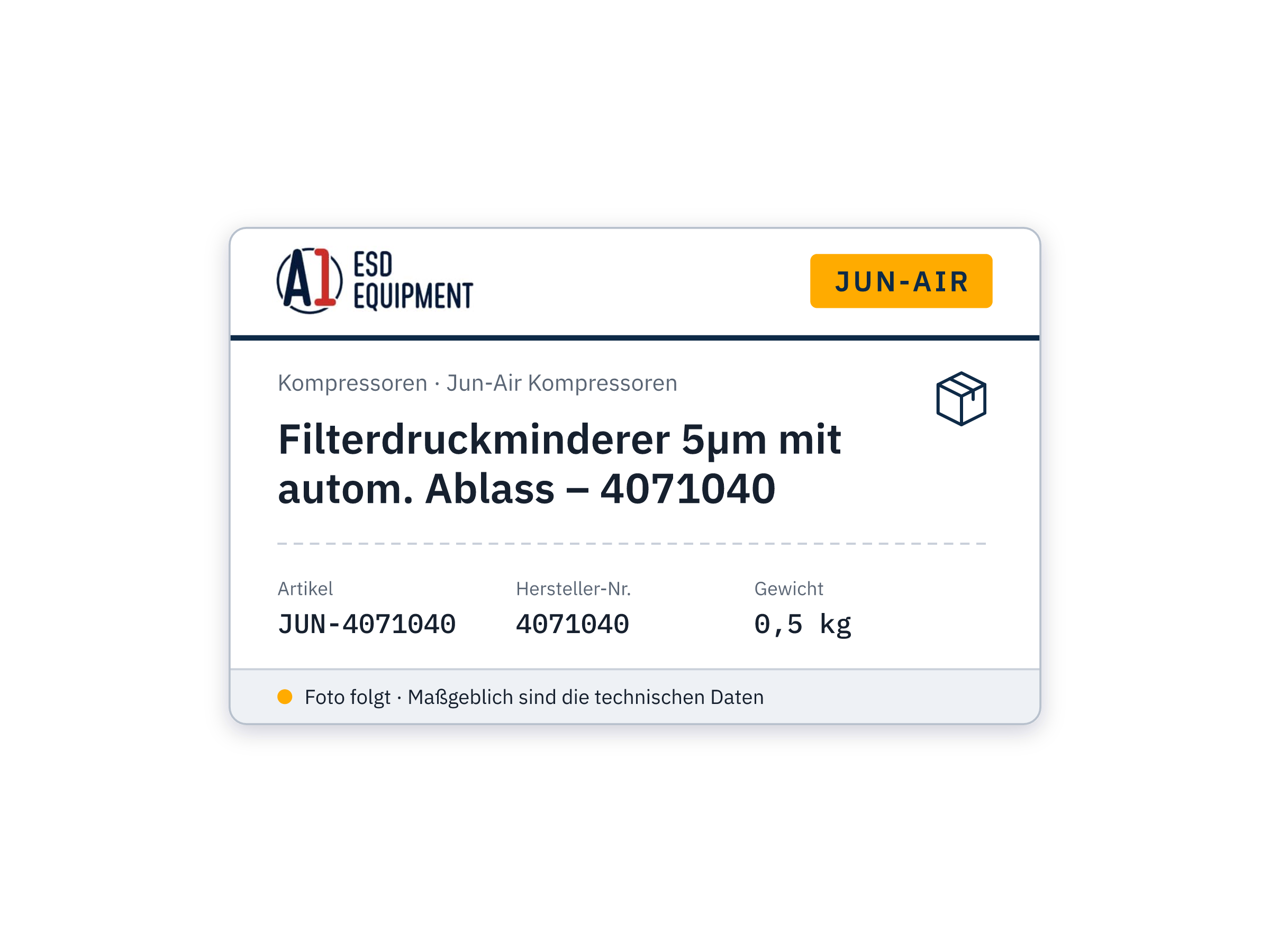Jun-Air Filtre régulateur 5µm avec purge auto – 4071040