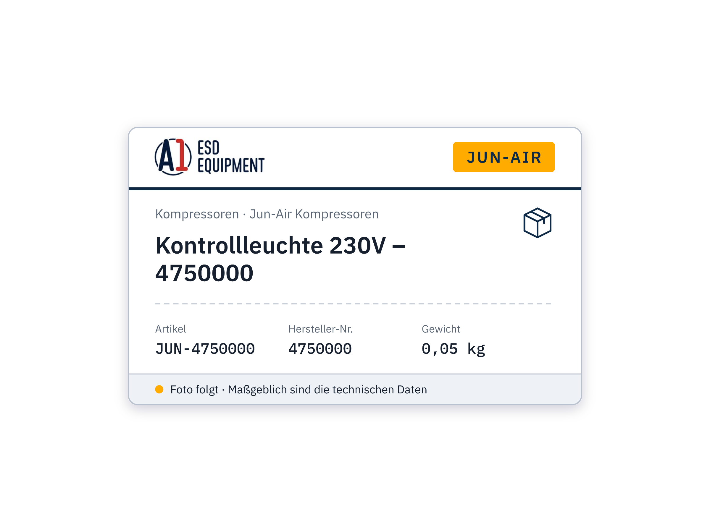Jun-Air Voyant de contrôle 230V – 4750000