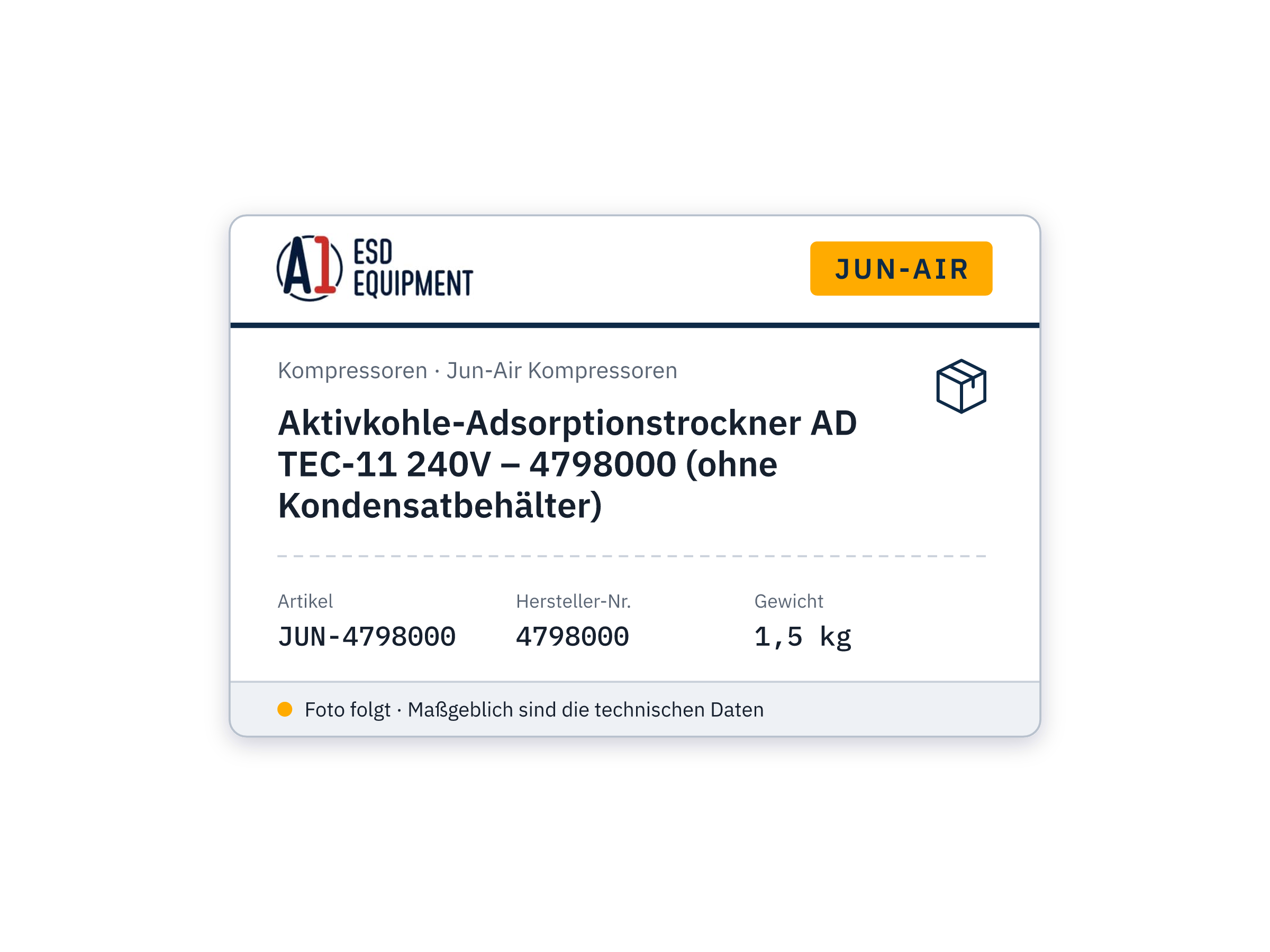Jun-Air Sécheur par adsorption AD TEC-11 240V – 4798000 (sans réservoir de condensat)