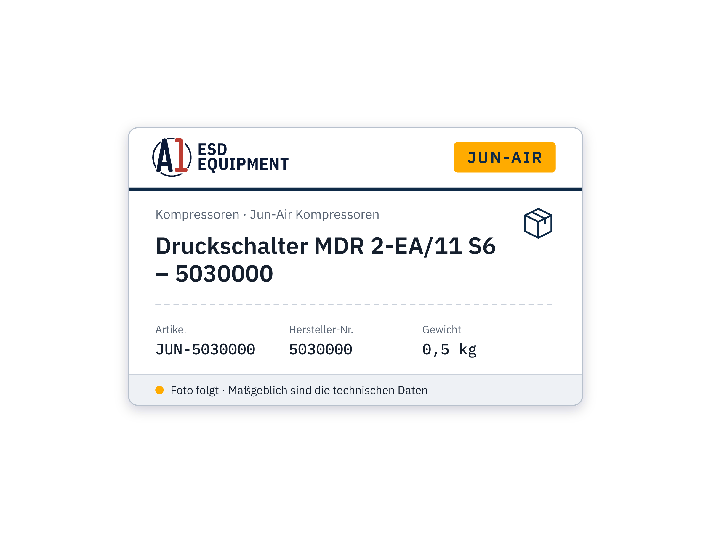 Jun-Air Druckschalter MDR 2-EA/11 S6 – 5030000