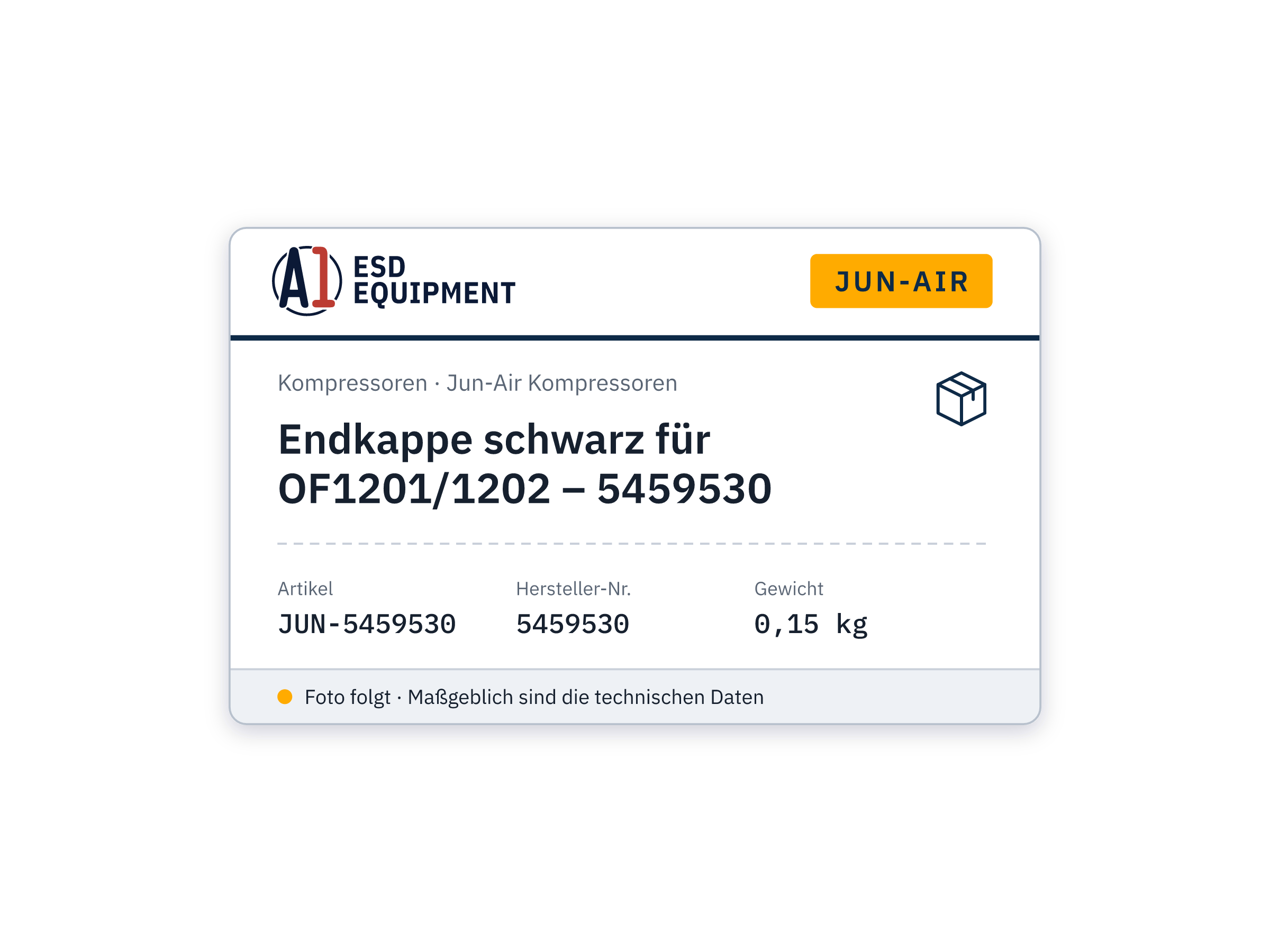 Jun-Air Endkappe schwarz für OF1201/1202 – 5459530