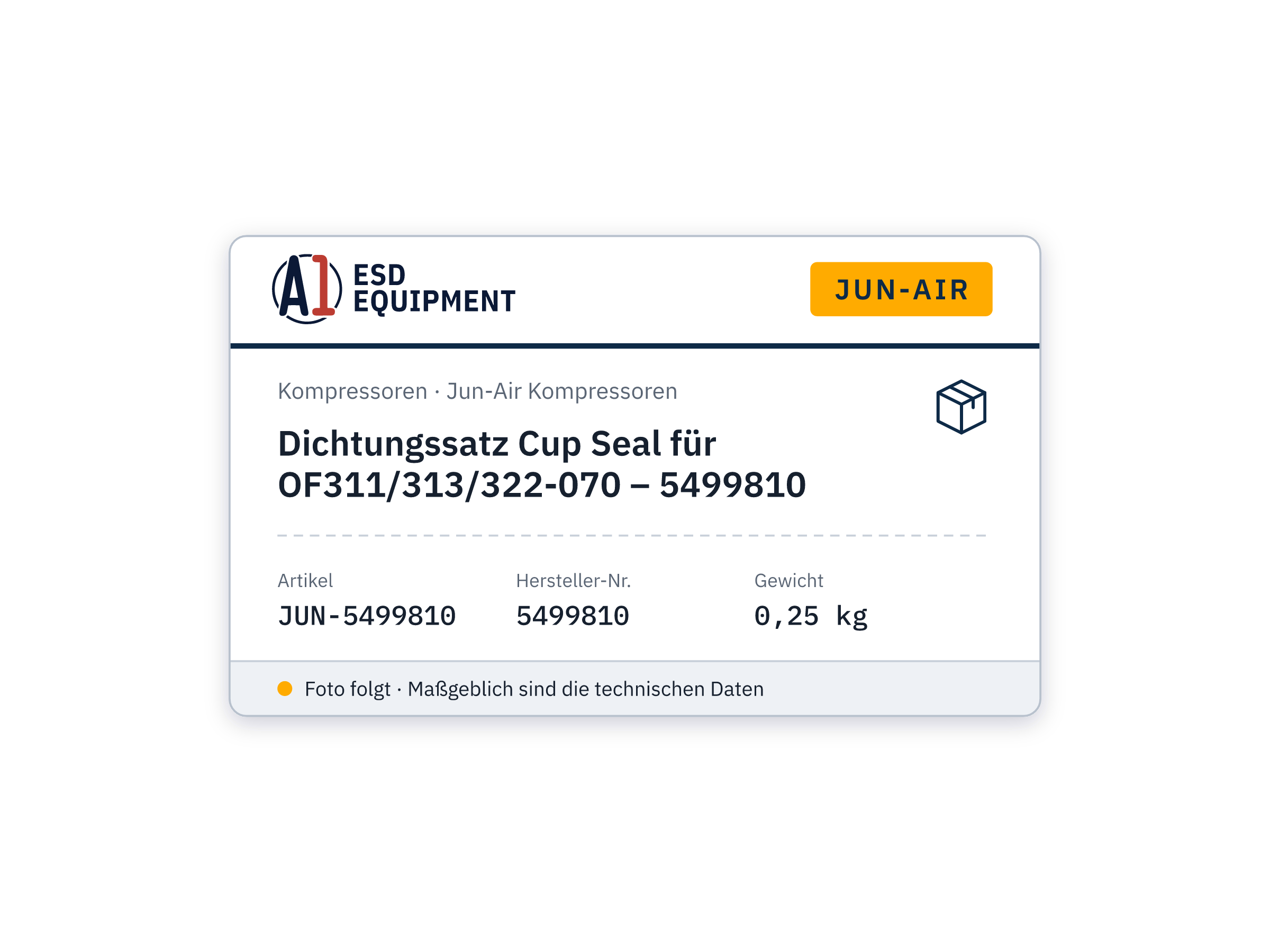 Jun-Air Dichtungssatz Cup Seal für OF311/313/322-070 – 5499810