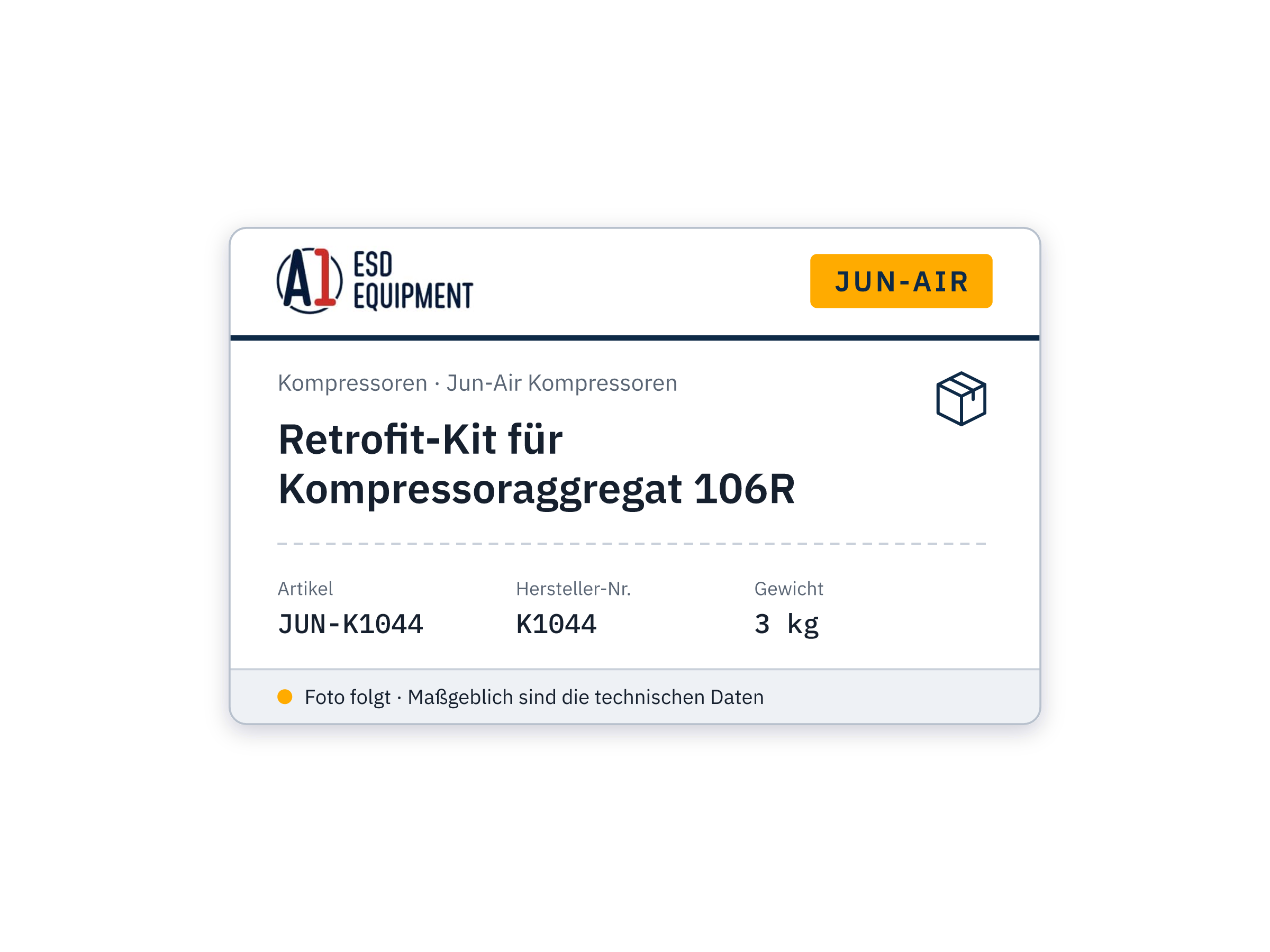 Retrofit-Kit für Kompressoraggregat 106R - Jun-Air K1044