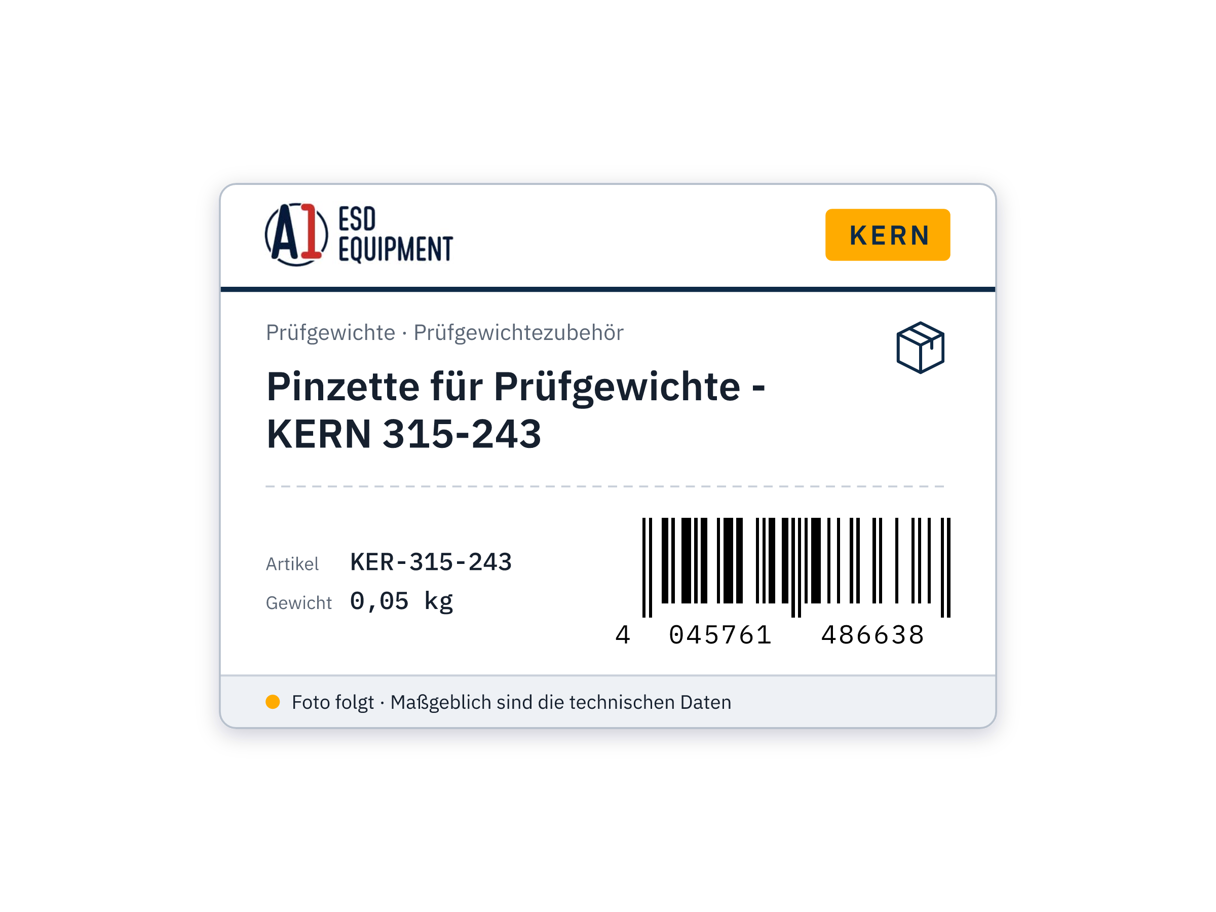 Tweezers for Test Weights - KERN 315-243