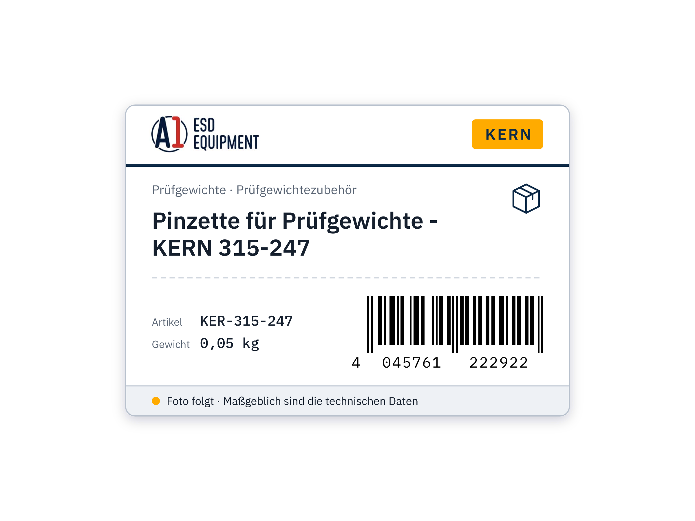 Tweezers for Test Weights - KERN 315-247