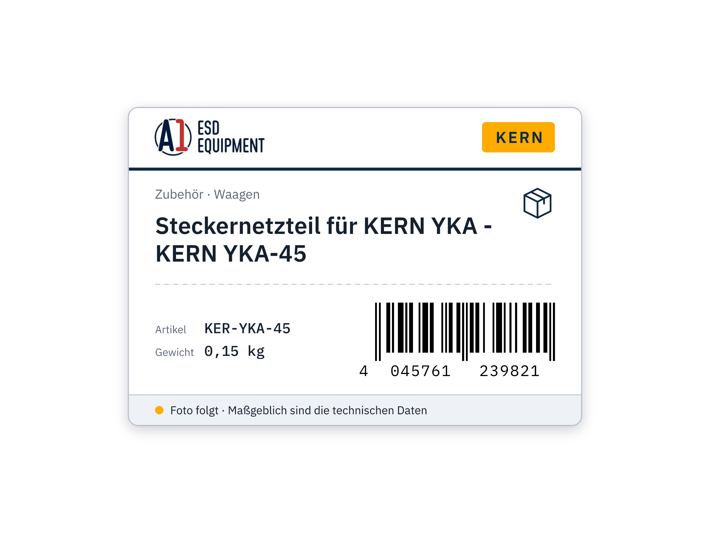 Bloc d'alimentation pour KERN YKA - KERN YKA-45