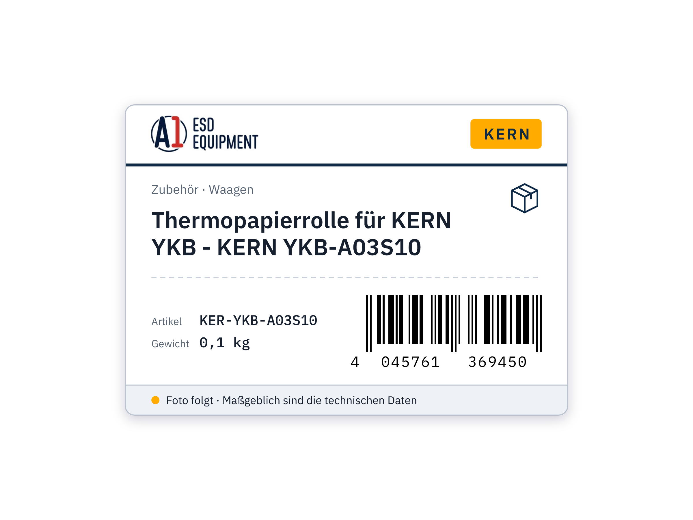Thermopapierrolle für KERN YKB - KERN YKB-A03S10