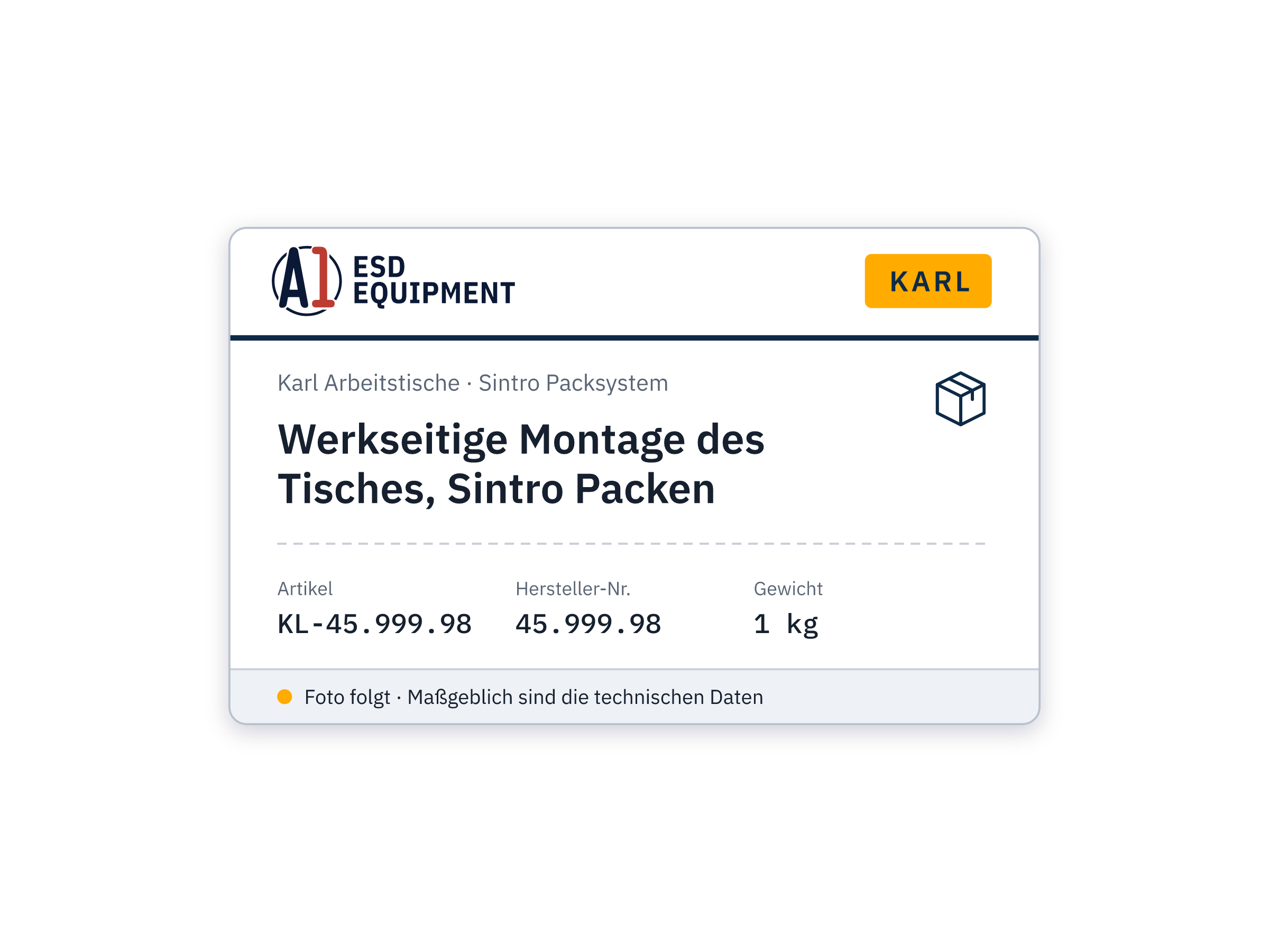 Montage de la table en usine, Sintro Packen - Karl 45.999.98