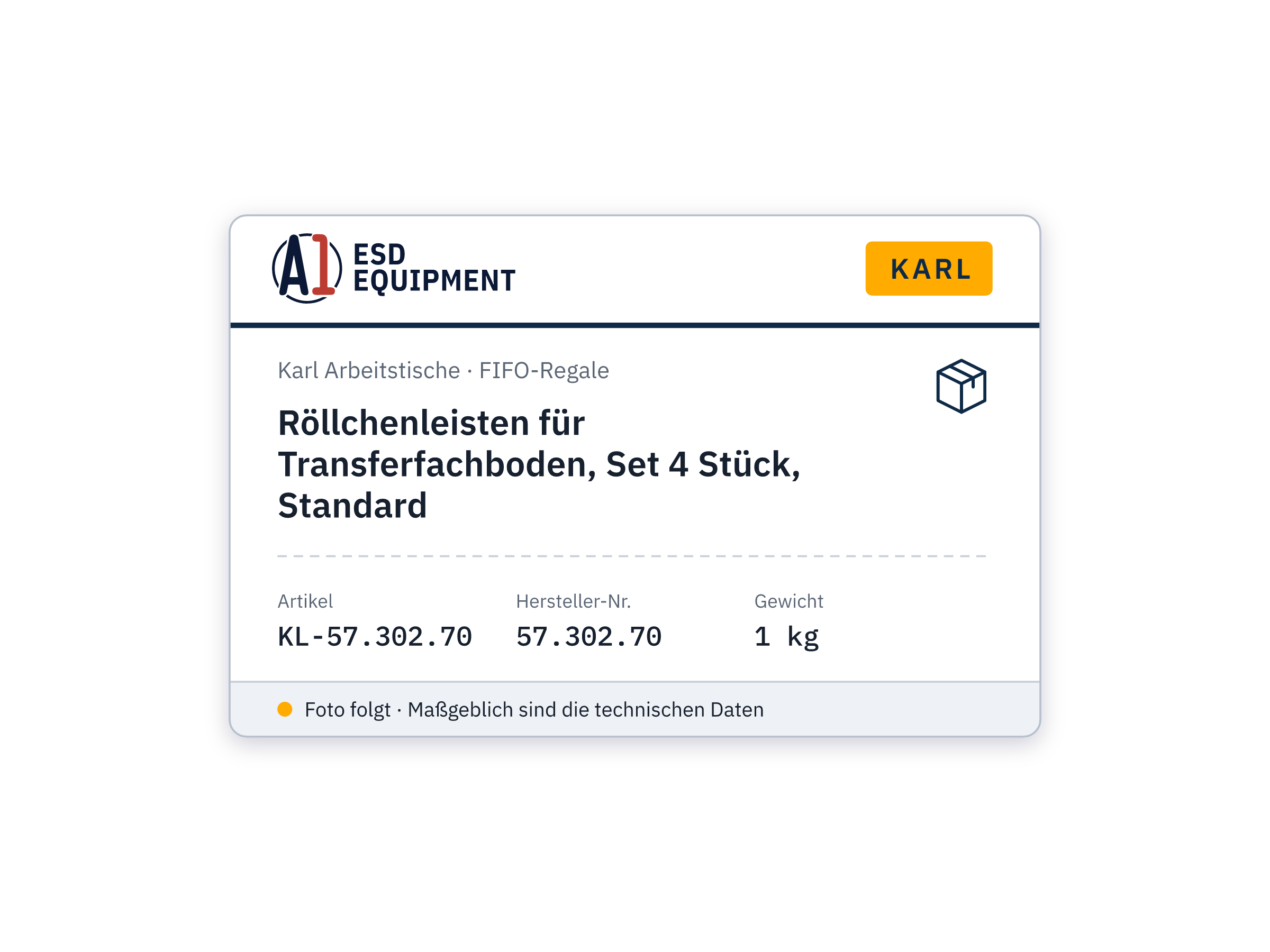 Röllchenleisten für Transferfachboden, Set 4 Stück, Standard - Karl 57.302.70