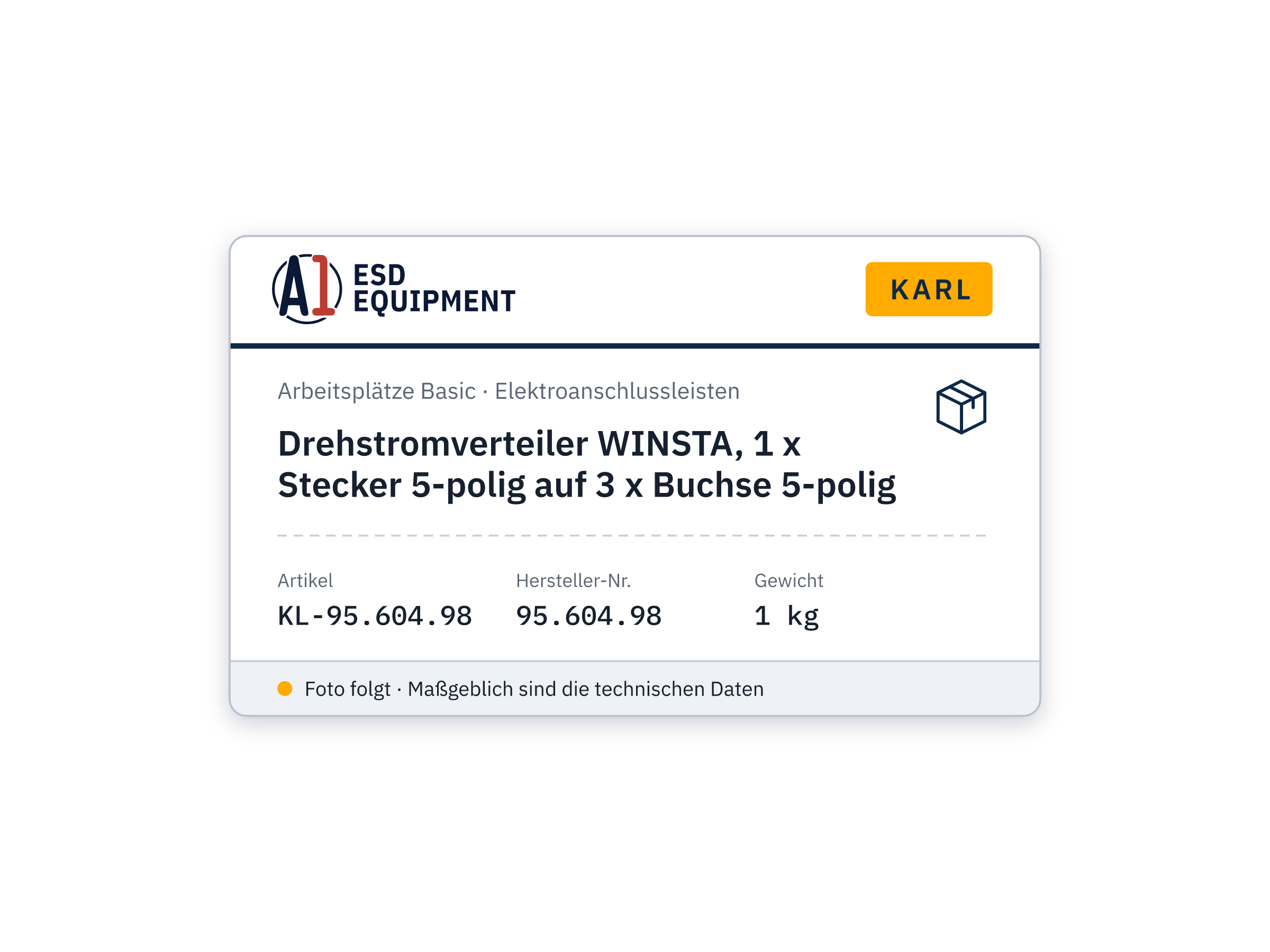 Drehstromverteiler WINSTA, 1 x Stecker 5-polig auf 3 x Buchse 5-polig - Karl 95.604.98