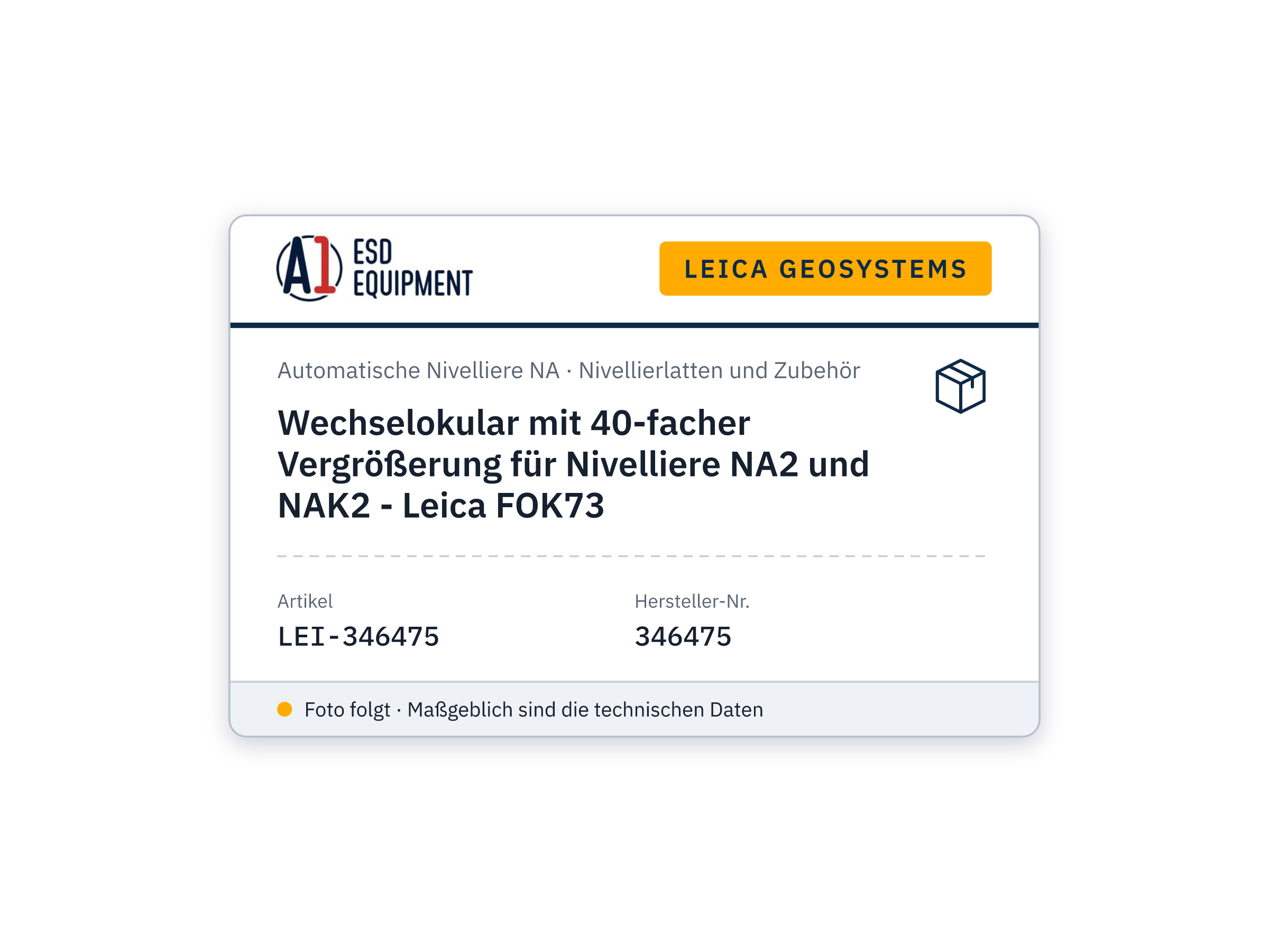 Wechselokular mit 40-facher Vergrößerung für Nivelliere NA2 und NAK2 - Leica FOK73