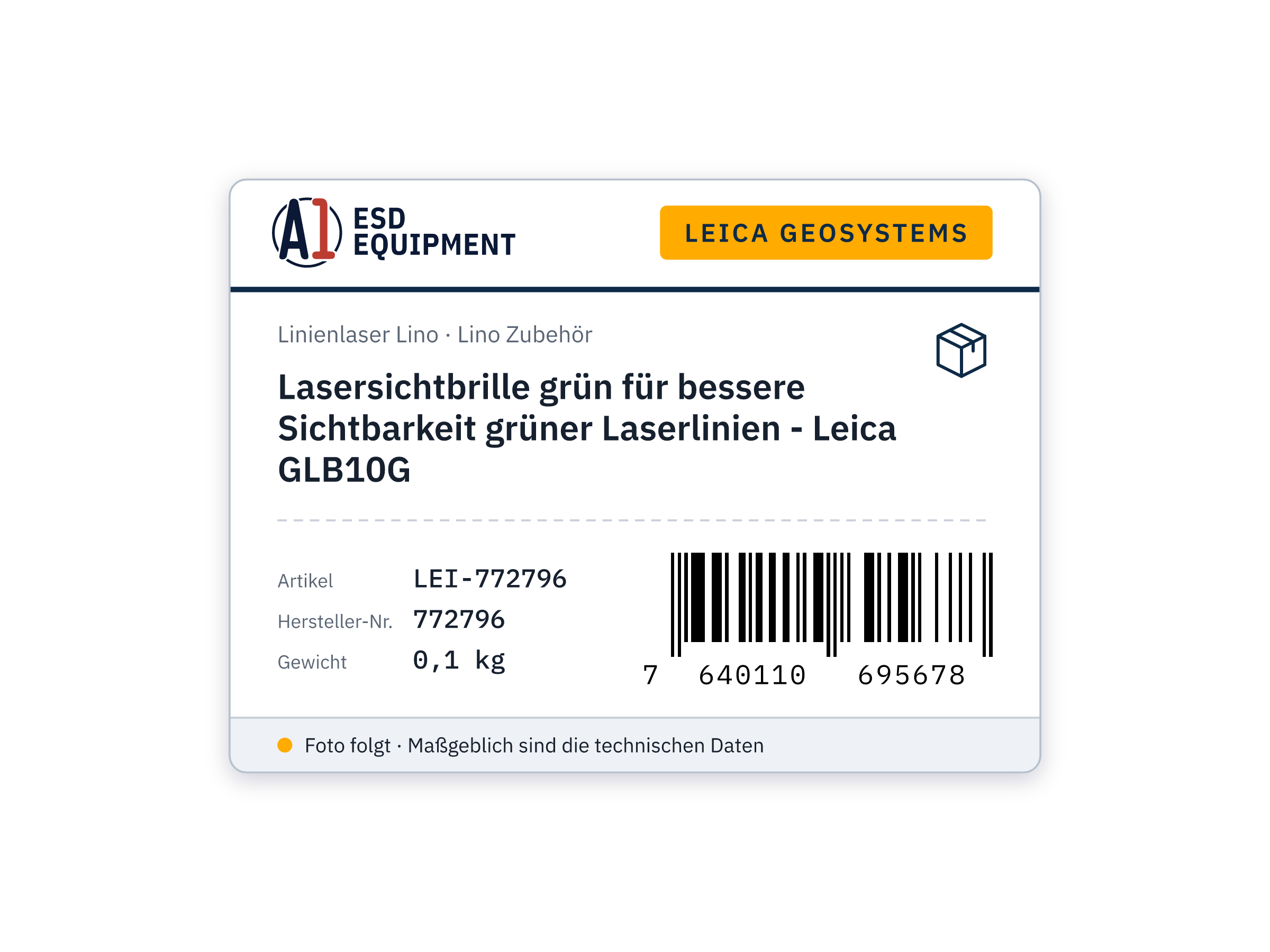 Lunettes de vision laser vertes pour mieux voir les lignes laser vertes - Leica GLB10G