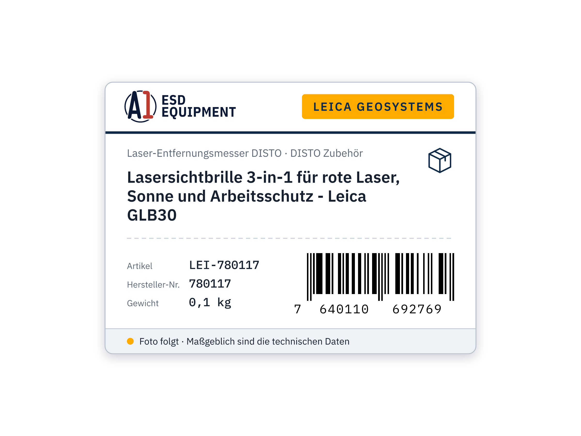 Laser visibility glasses 3-in-1 for red lasers, sun and eye protection - Leica GLB30