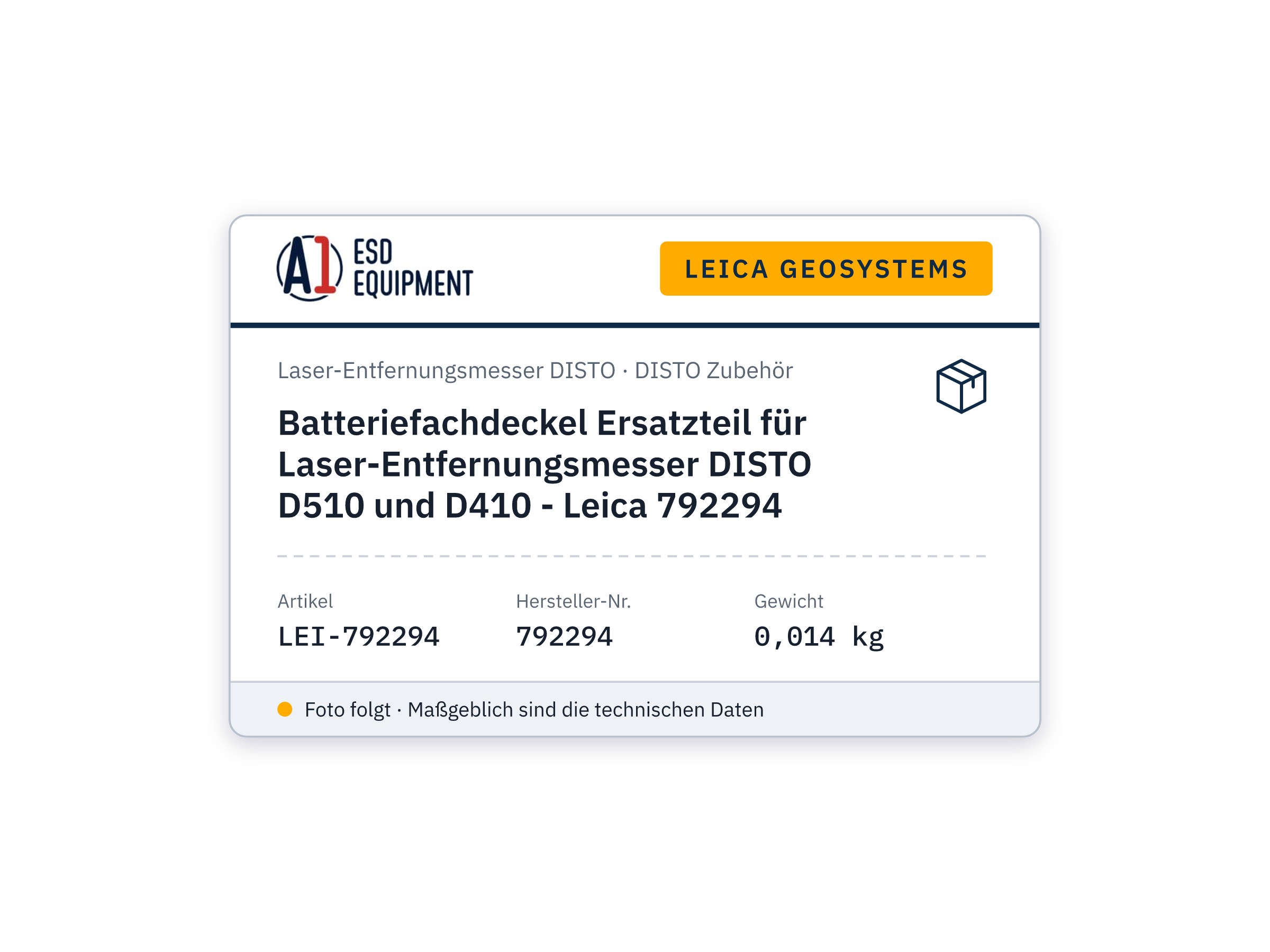 Batteriefachdeckel Ersatzteil für Laser-Entfernungsmesser DISTO D510 und D410 - Leica 792294