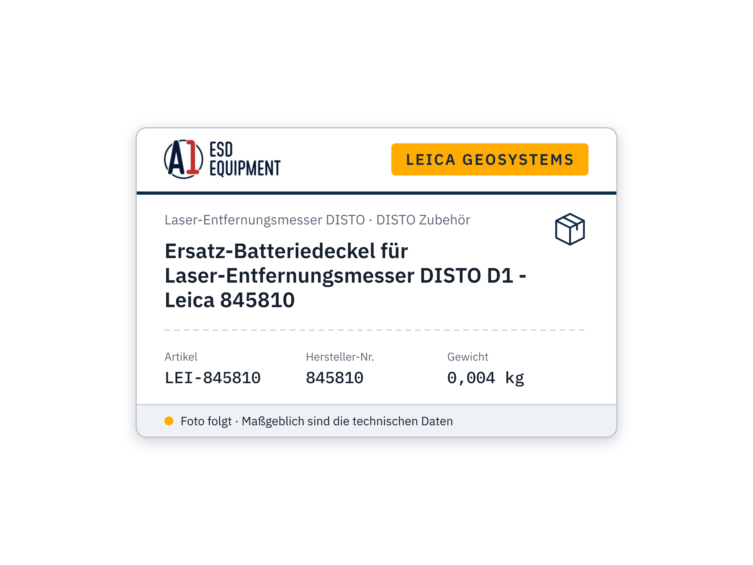 Ersatz-Batteriedeckel für Laser-Entfernungsmesser DISTO D1 - Leica 845810