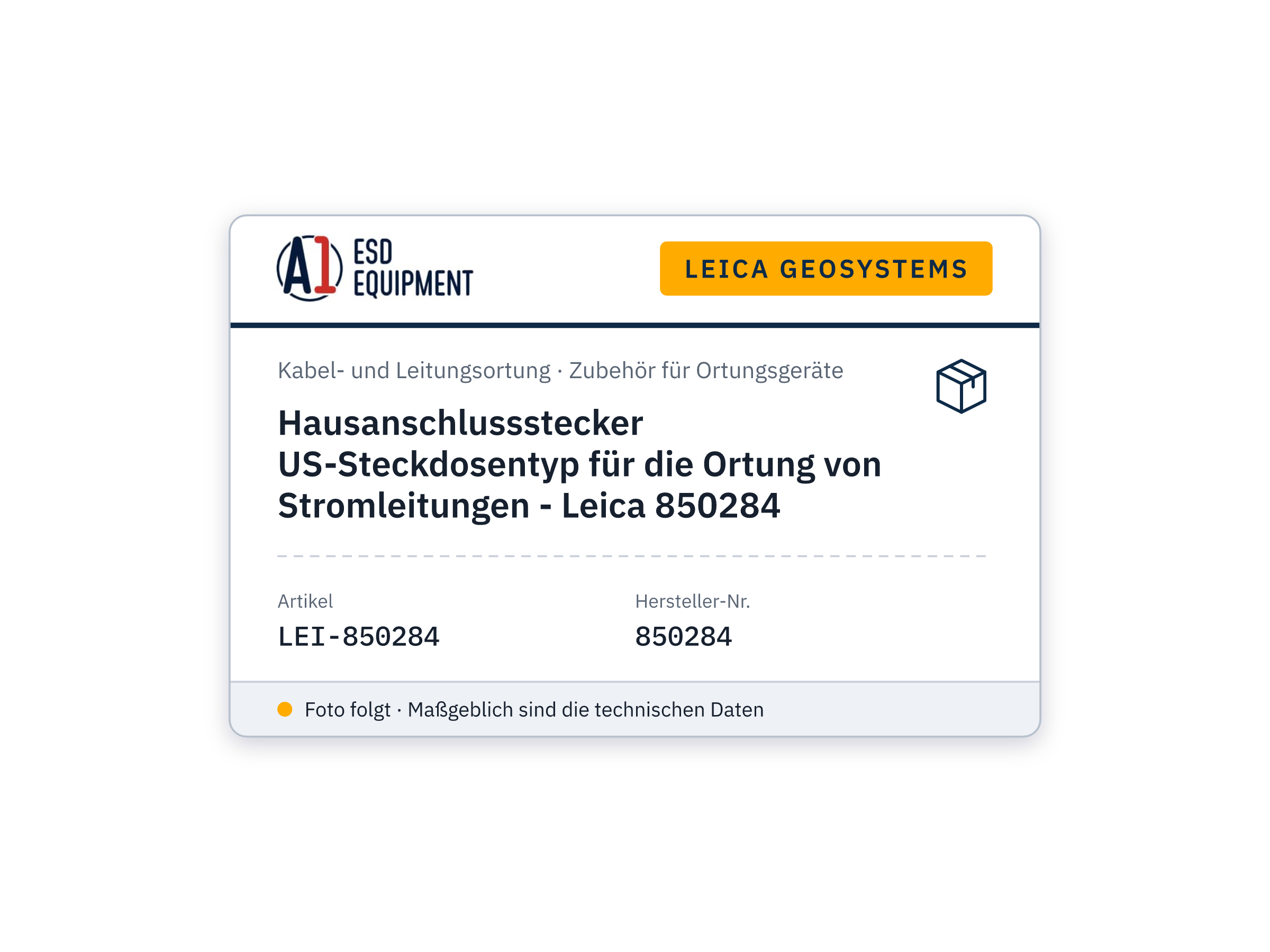 Hausanschlussstecker US-Steckdosentyp für die Ortung von Stromleitungen - Leica 850284