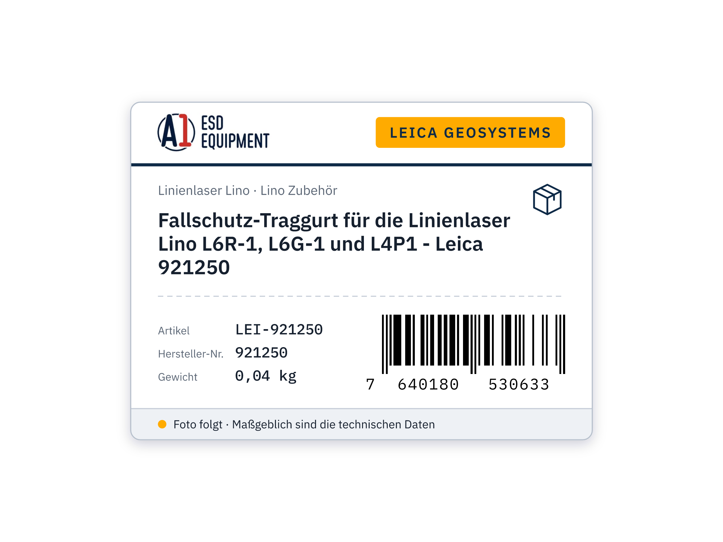 Drop protector strap for the Lino L6R-1, L6G-1 and L4P1 line lasers - Leica 921250