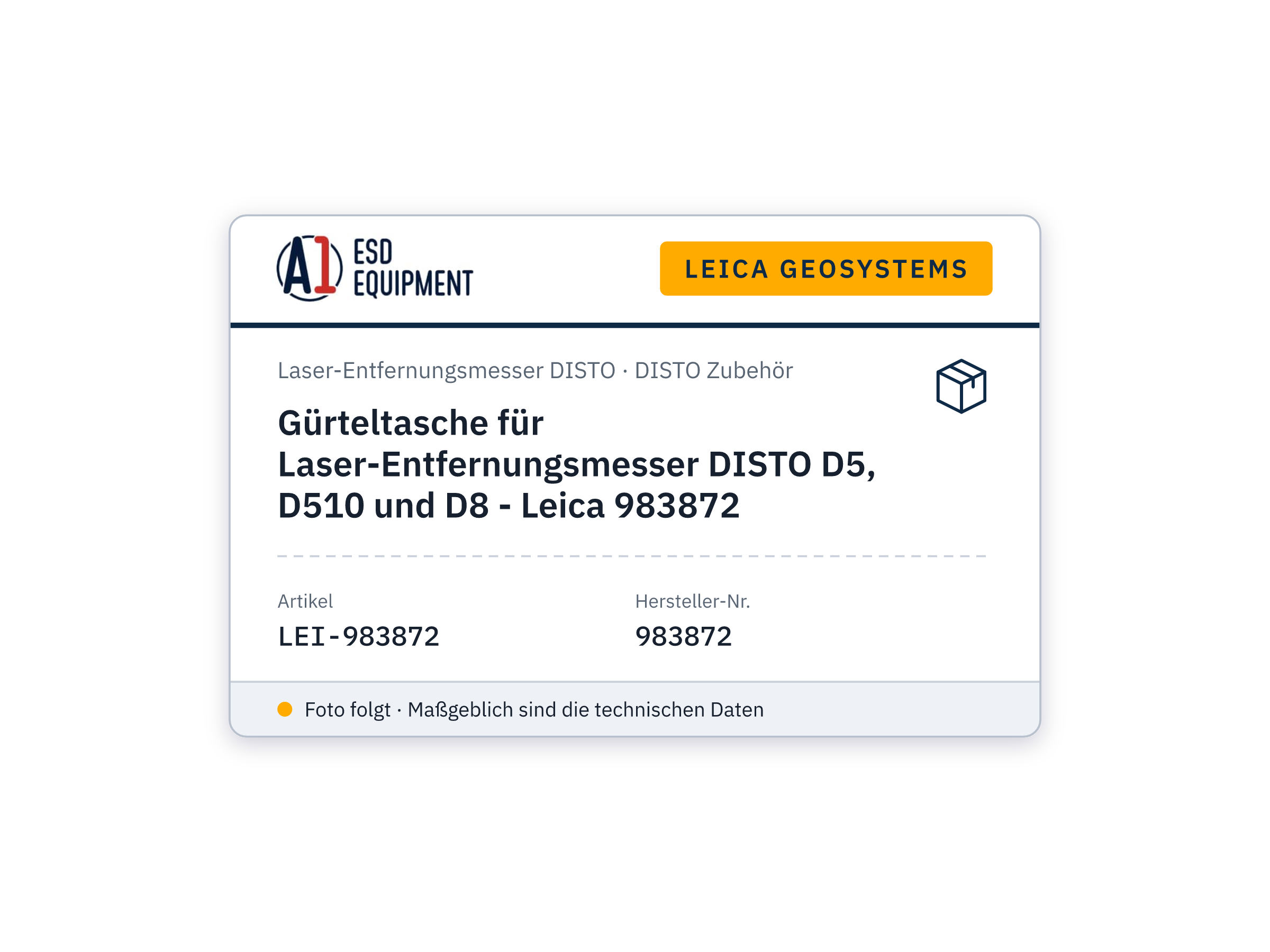 Gürteltasche für Laser-Entfernungsmesser DISTO D5, D510 und D8 - Leica 983872