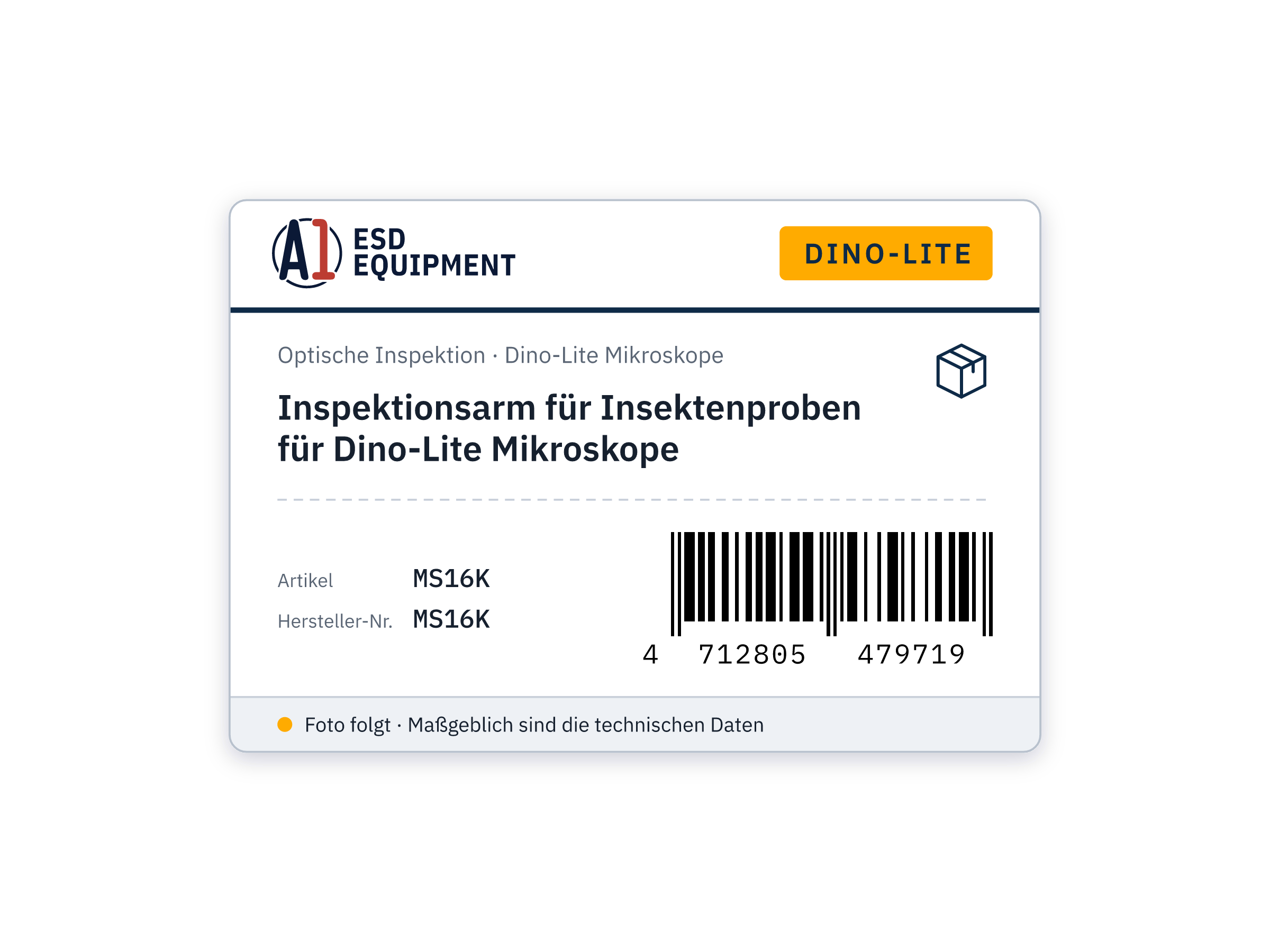 Bras d'inspection pour spécimens d'insectes - Dino-Lite MS16K