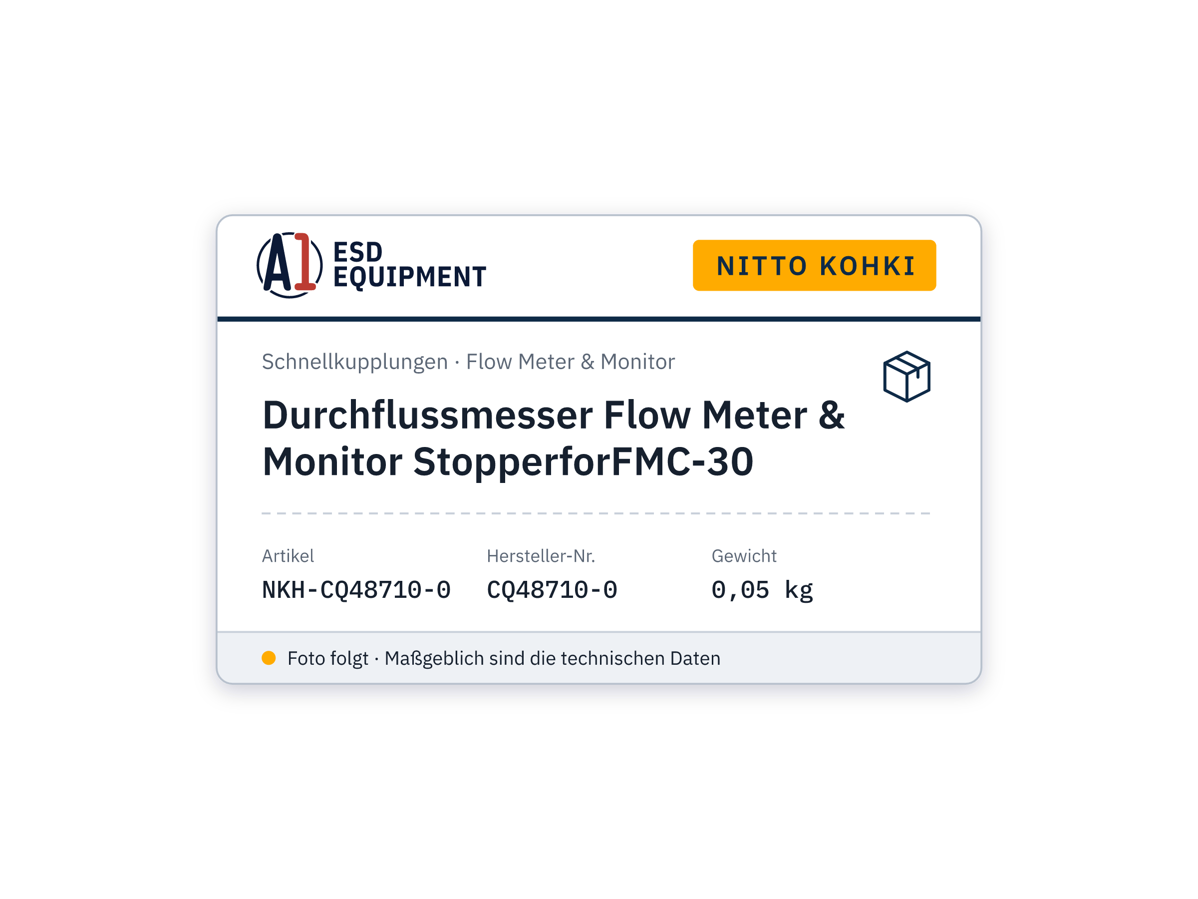 Flow meter Flow Meter & Monitor StopperforFMC-30 - Nitto Kohki CQ48710-0