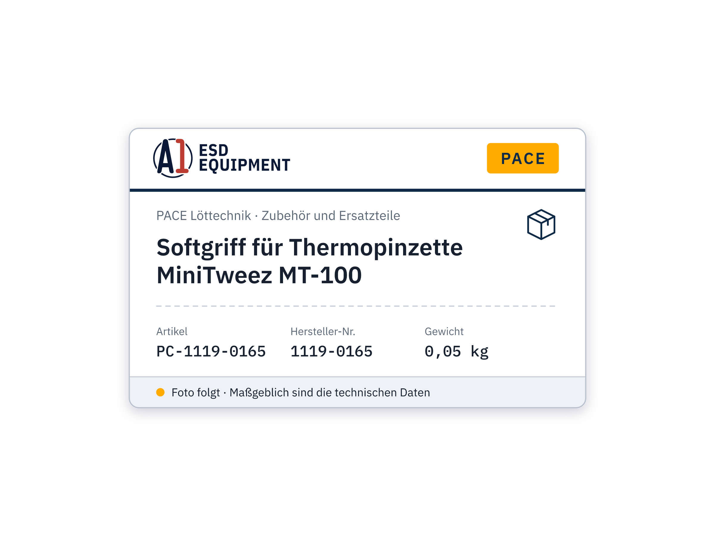 Soft Grip for MT-100 MiniTweez Thermal Tweezer - PACE 1119-0165