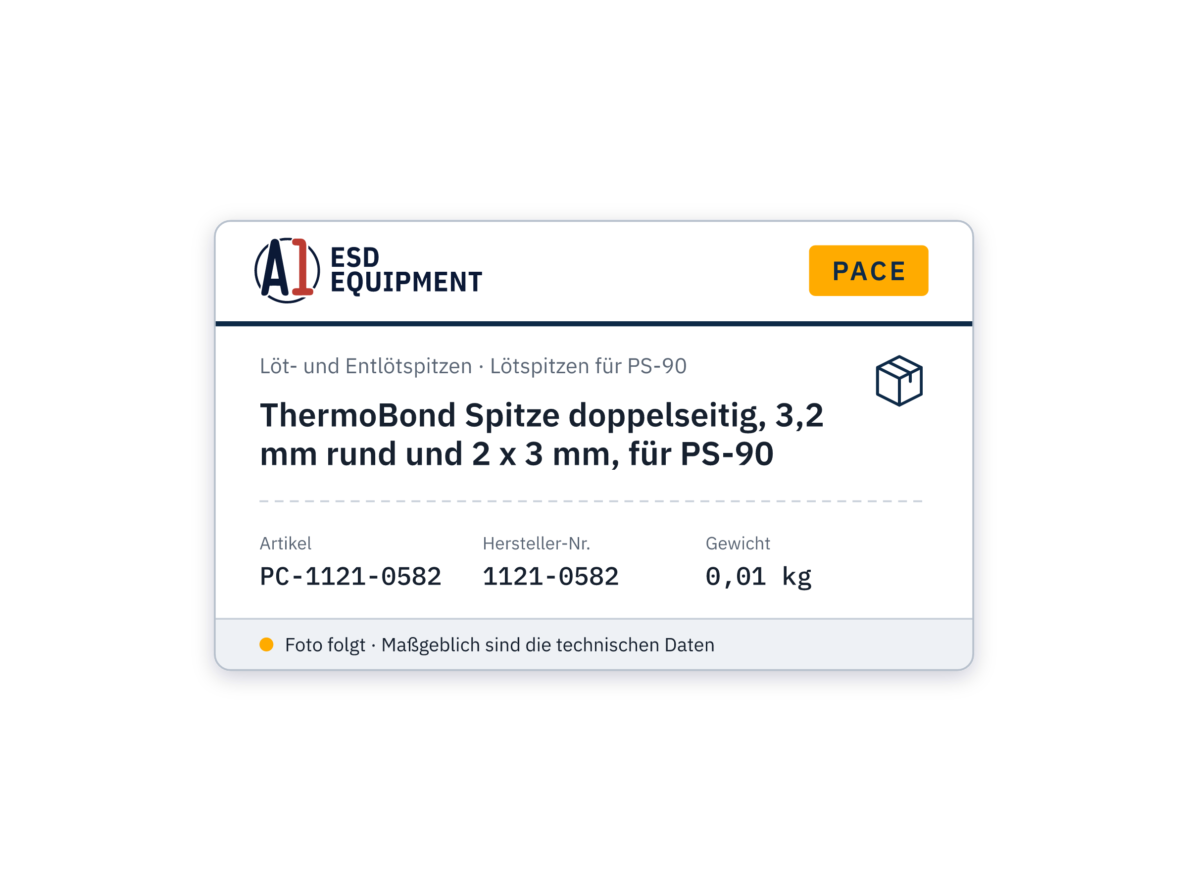 ThermoBond Spitze doppelseitig, 3,2 mm rund und 2 x 3 mm, für PS-90 - PACE 1121-0582