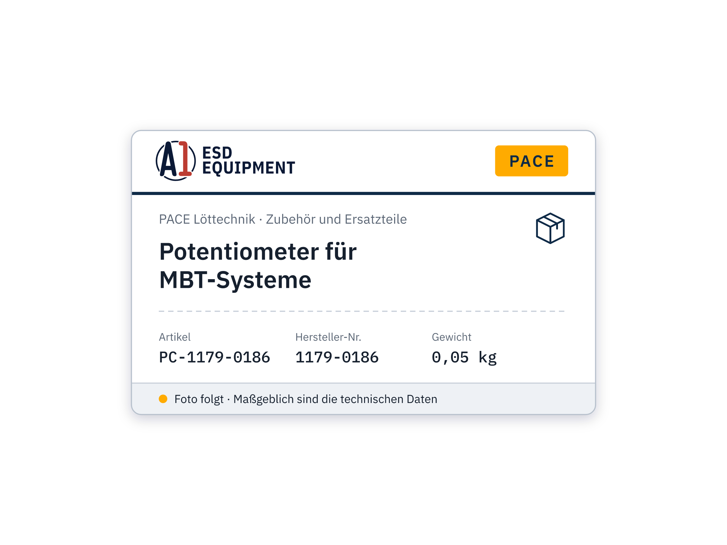 Potentiometer for MBT Systems - PACE 1179-0186