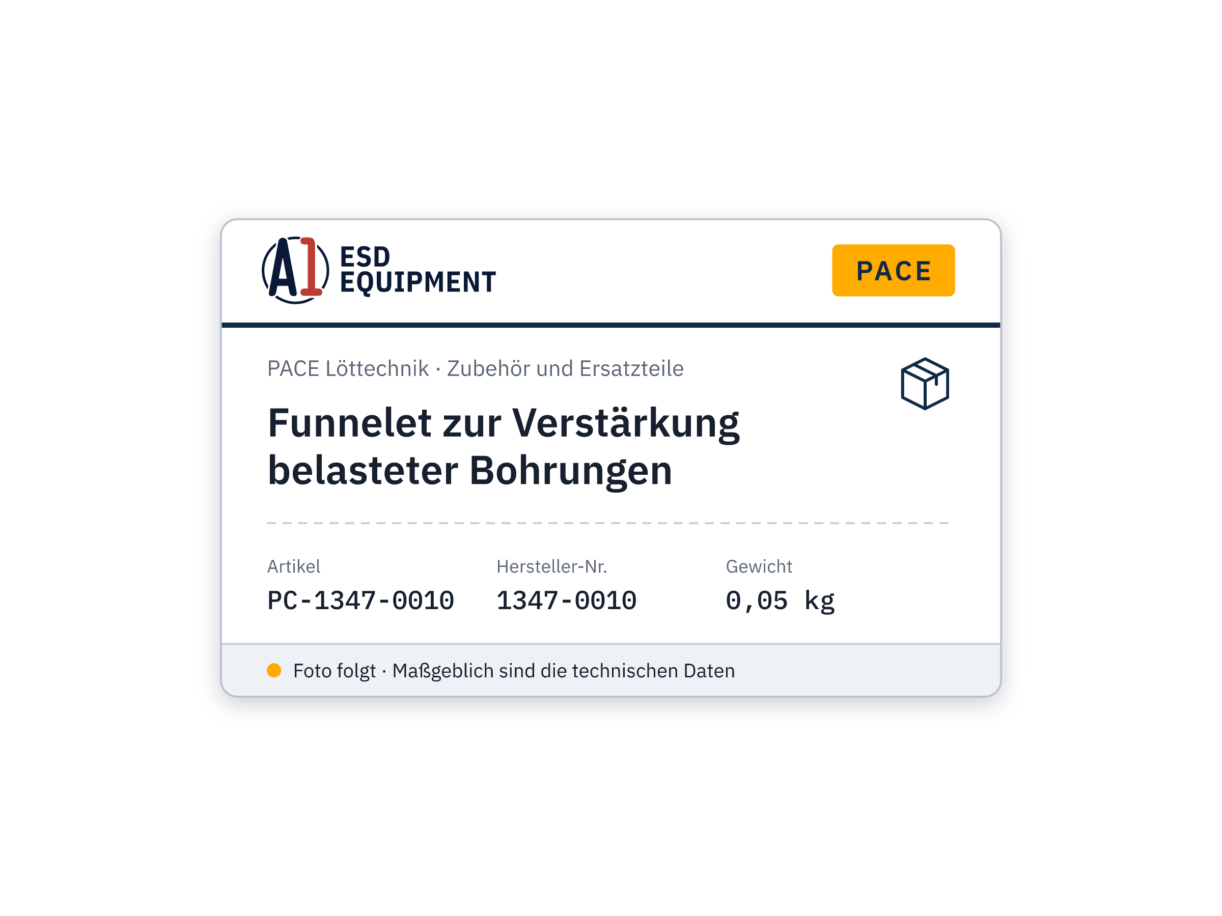 Funnelet for Reinforcing Stressed Through-Holes - PACE 1347-0010