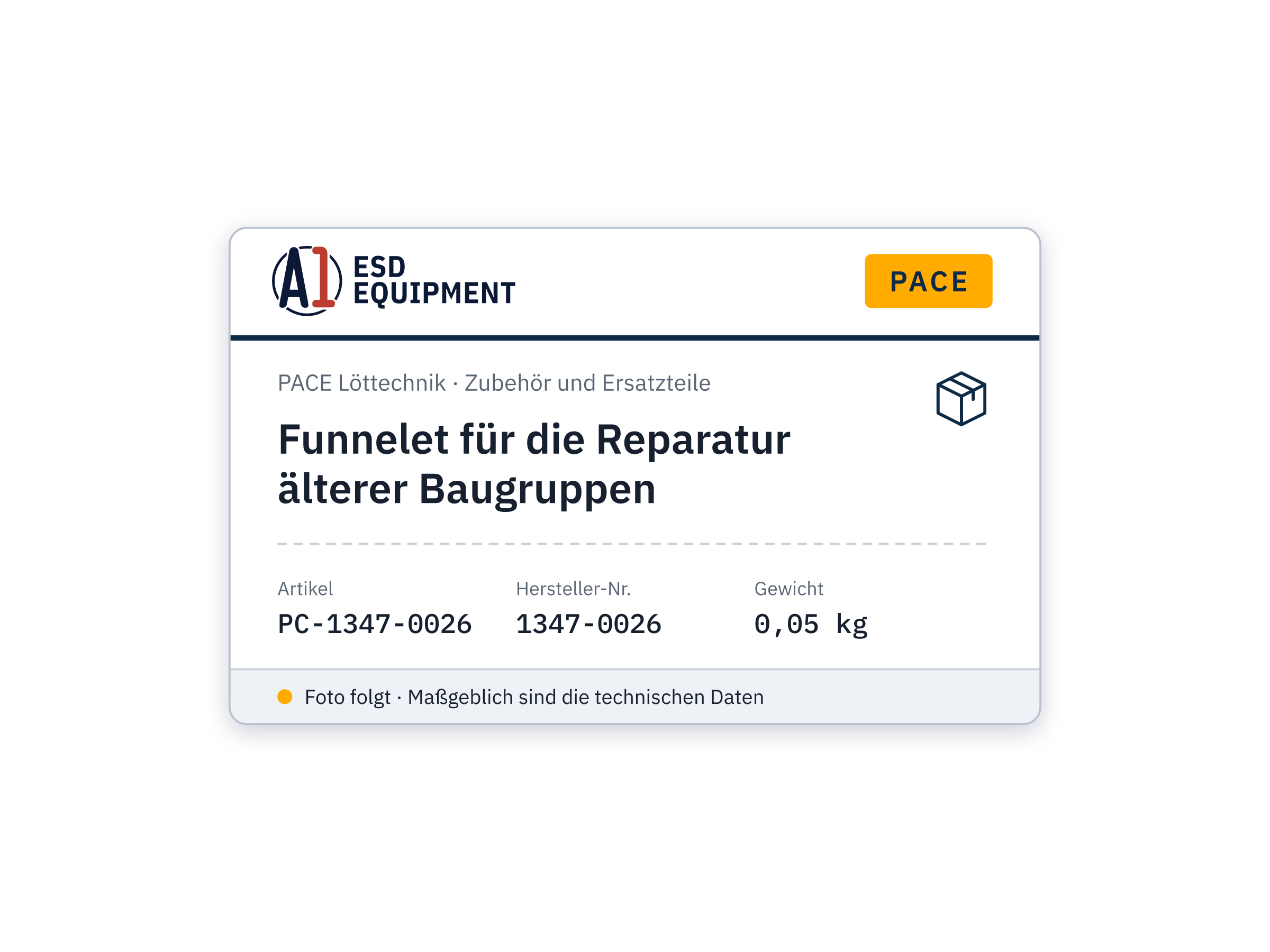 Funnelet pour la réparation de cartes anciennes - PACE 1347-0026