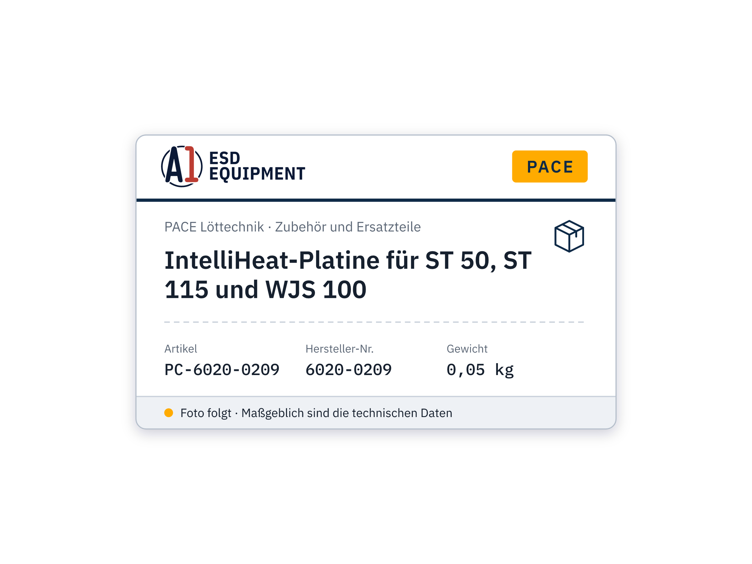 IntelliHeat PCB for ST 50, ST 115 and WJS 100 - PACE 6020-0209