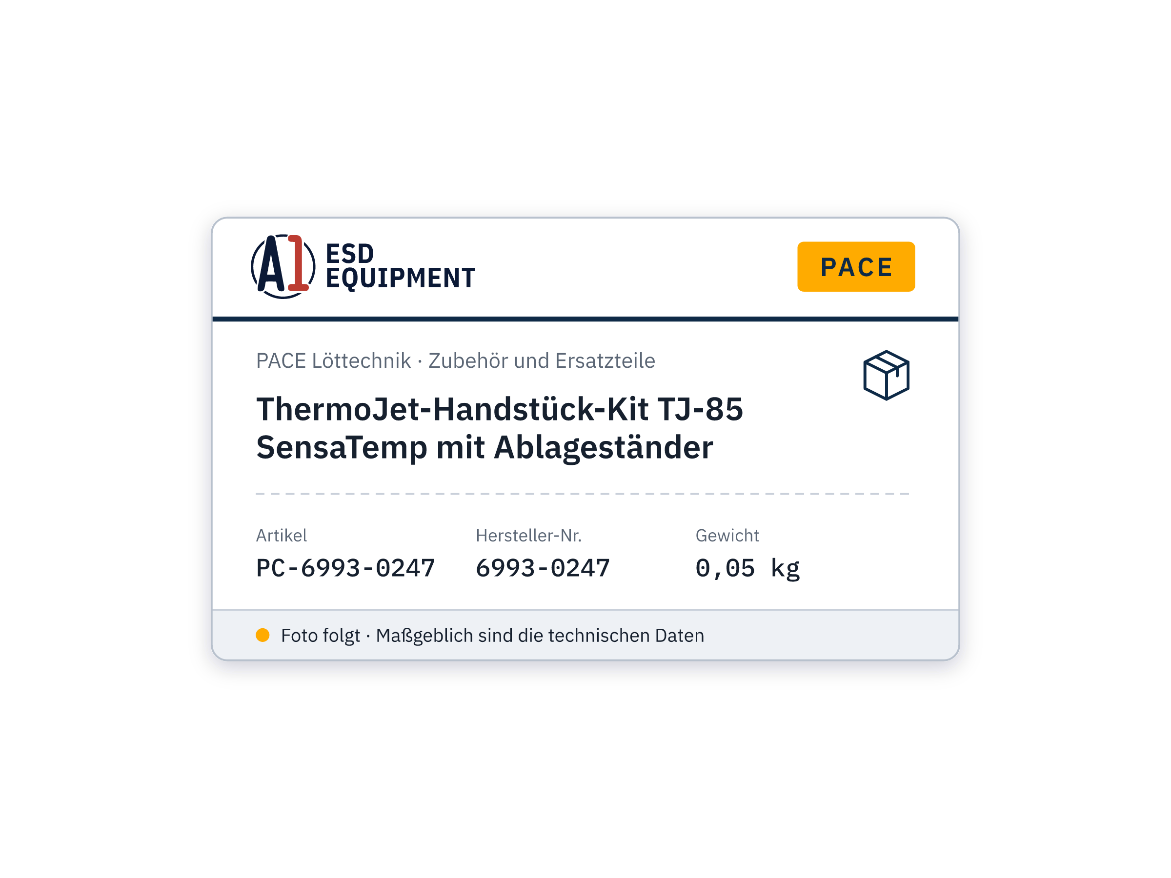 ThermoJet-Handstück-Kit TJ-85 SensaTemp mit Ablageständer - PACE 6993-0247