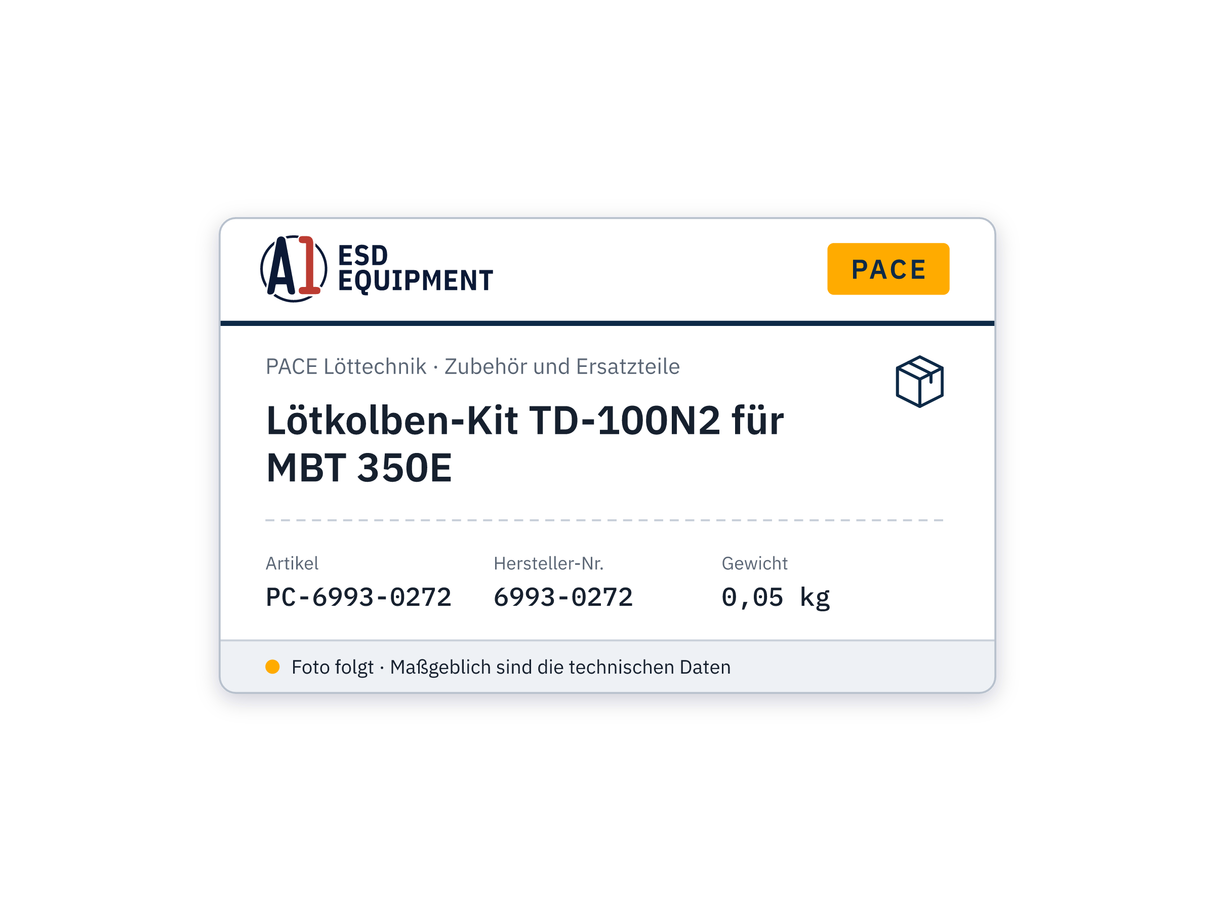 Lötkolben-Kit TD-100N2 für MBT 350E - PACE 6993-0272