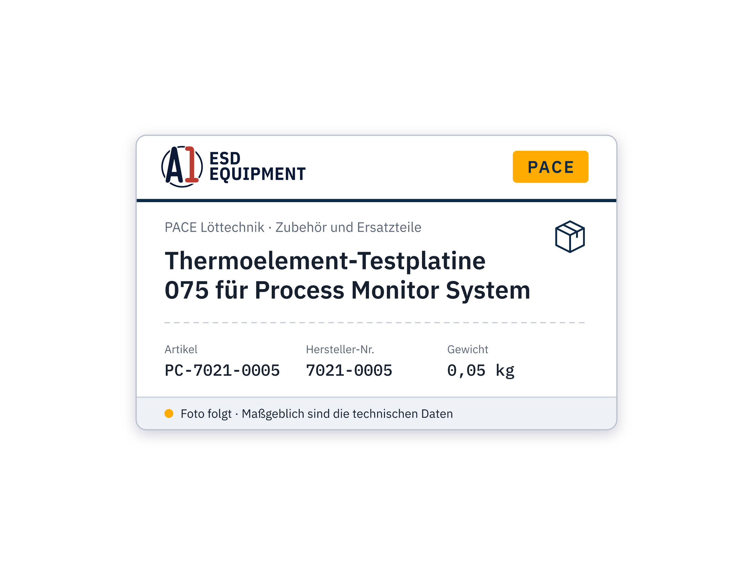 Thermocouple Test Board 075 for Process Monitor System - PACE 7021-0005
