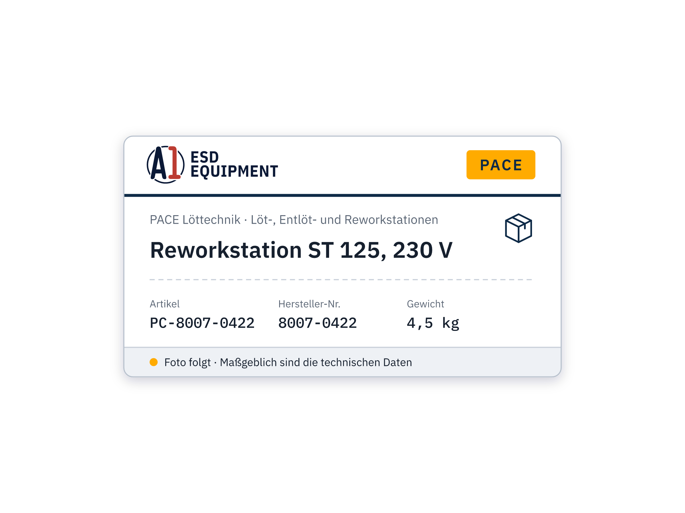 Reworkstation ST 125, 230 V - PACE 8007-0422