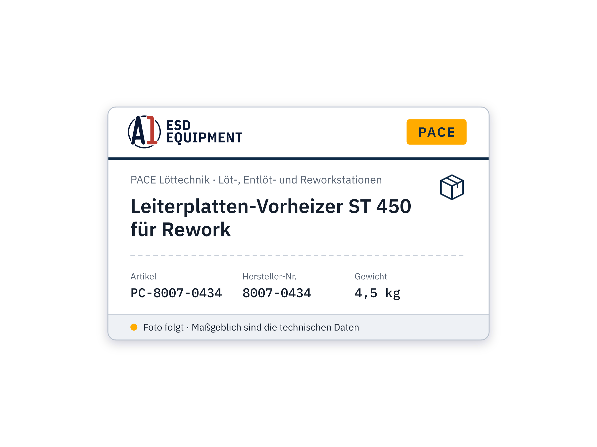 Leiterplatten-Vorheizer ST 450 für Rework - PACE 8007-0434
