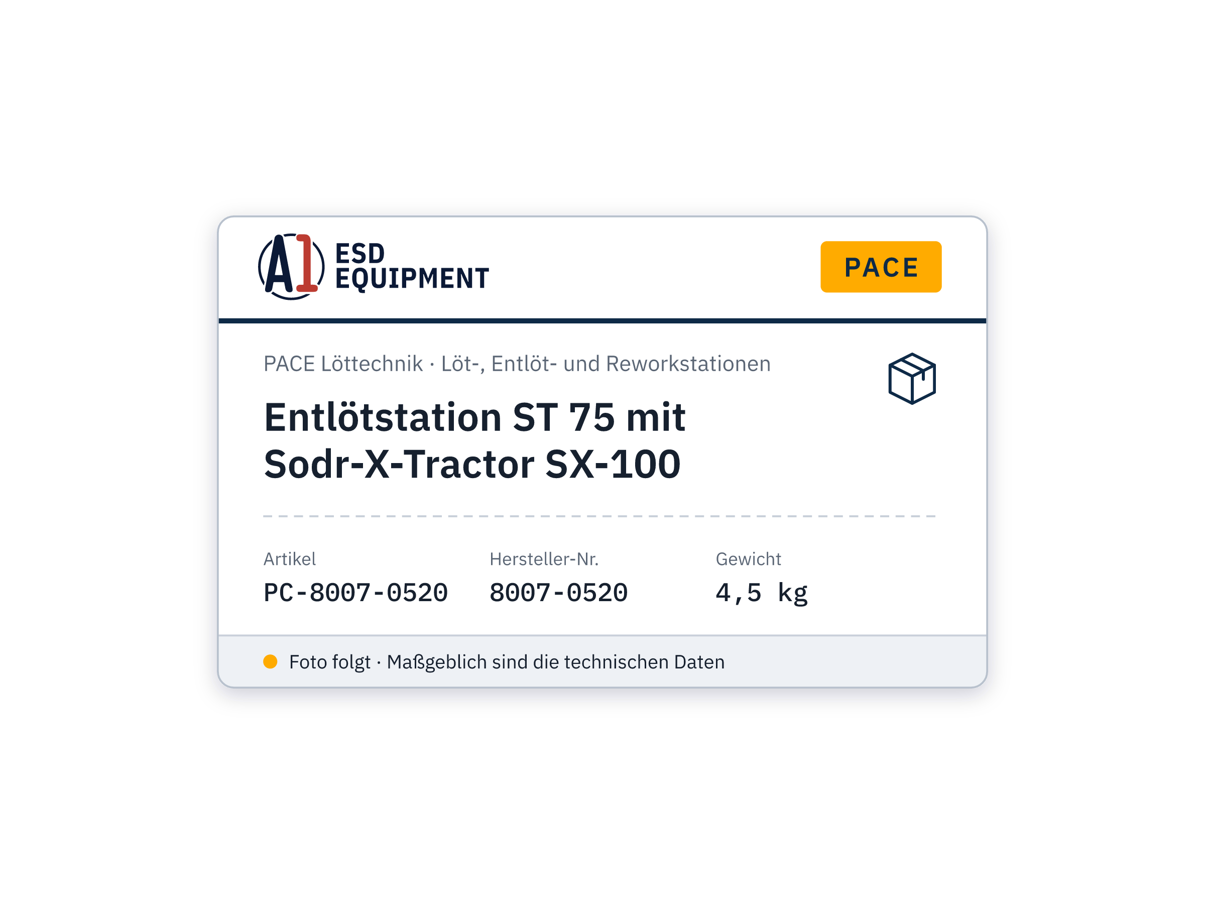 Entlötstation ST 75 mit Sodr-X-Tractor SX-100 - PACE 8007-0520