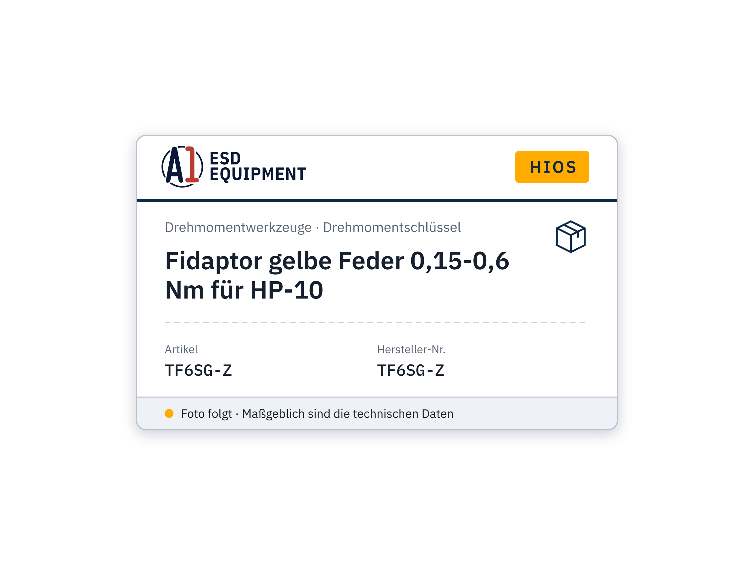 Fidaptor ressort jaune 0,15-0,6 Nm pour HP-10 - HIOS TF6SG-Z