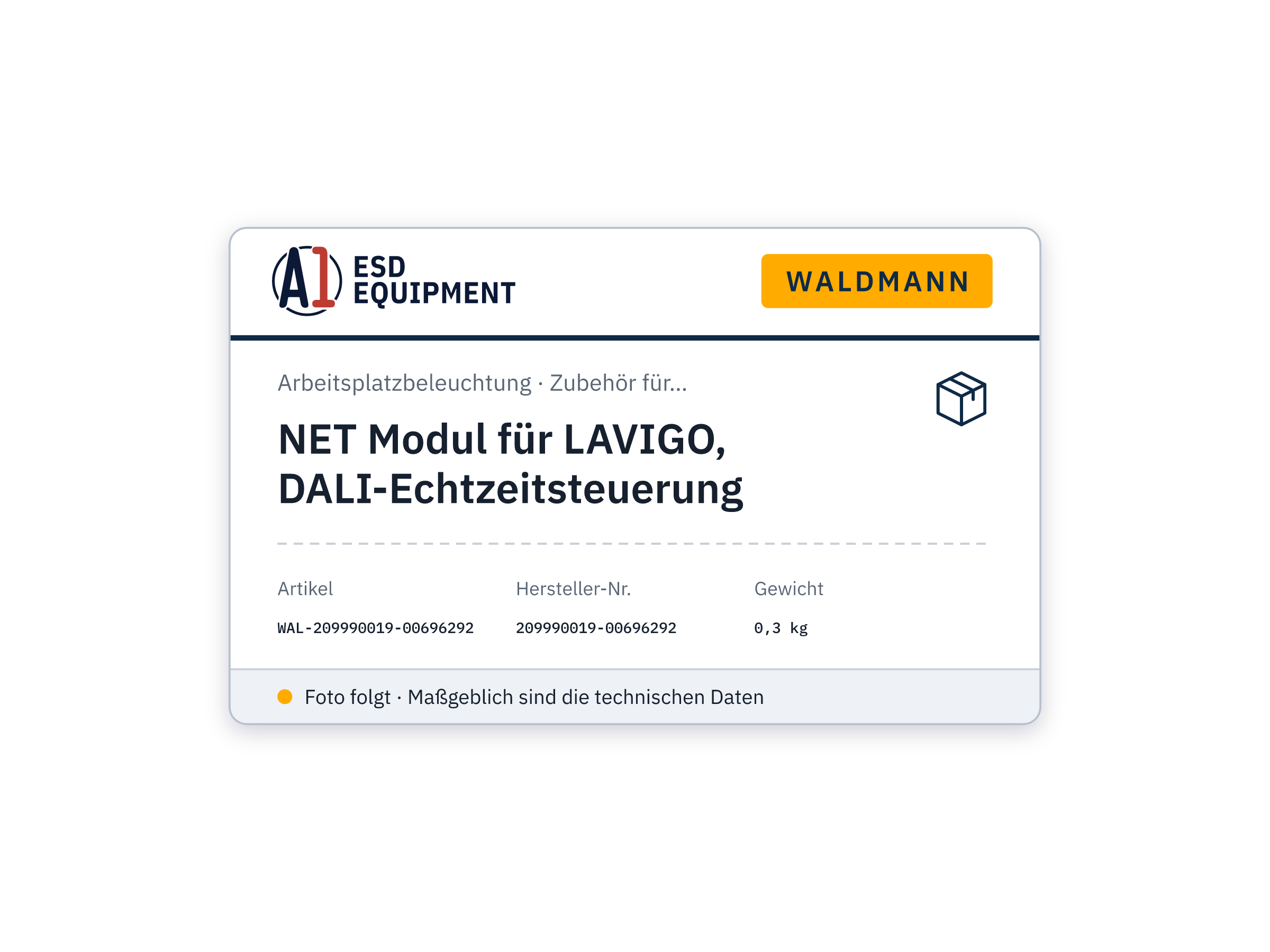 NET Module pour LAVIGO, contrôleur DALI en temps réel - Waldmann 209990019-00696292