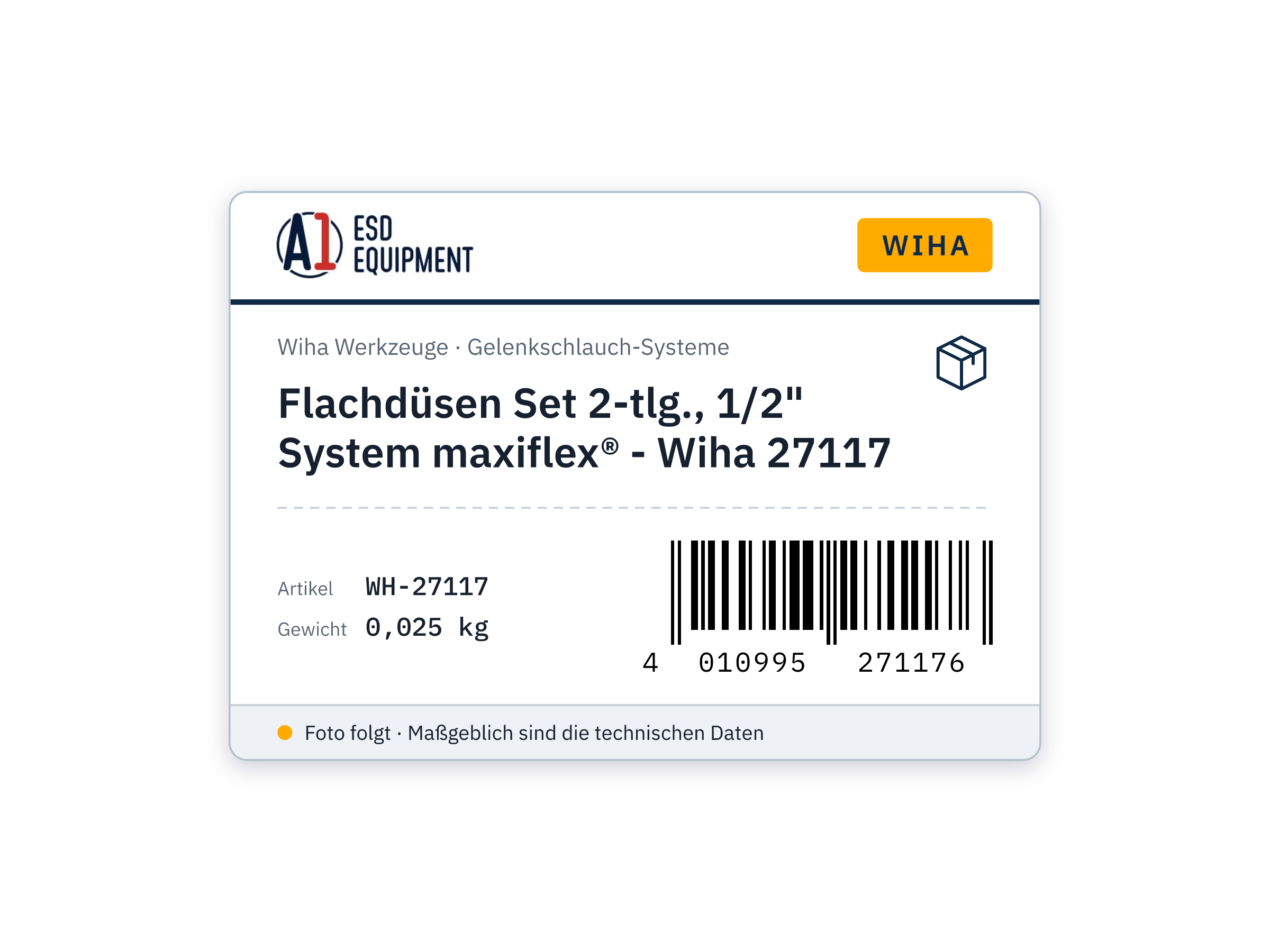 Set de buses plates 2 pcs., système 1/2" maxiflex® - Wiha 27117