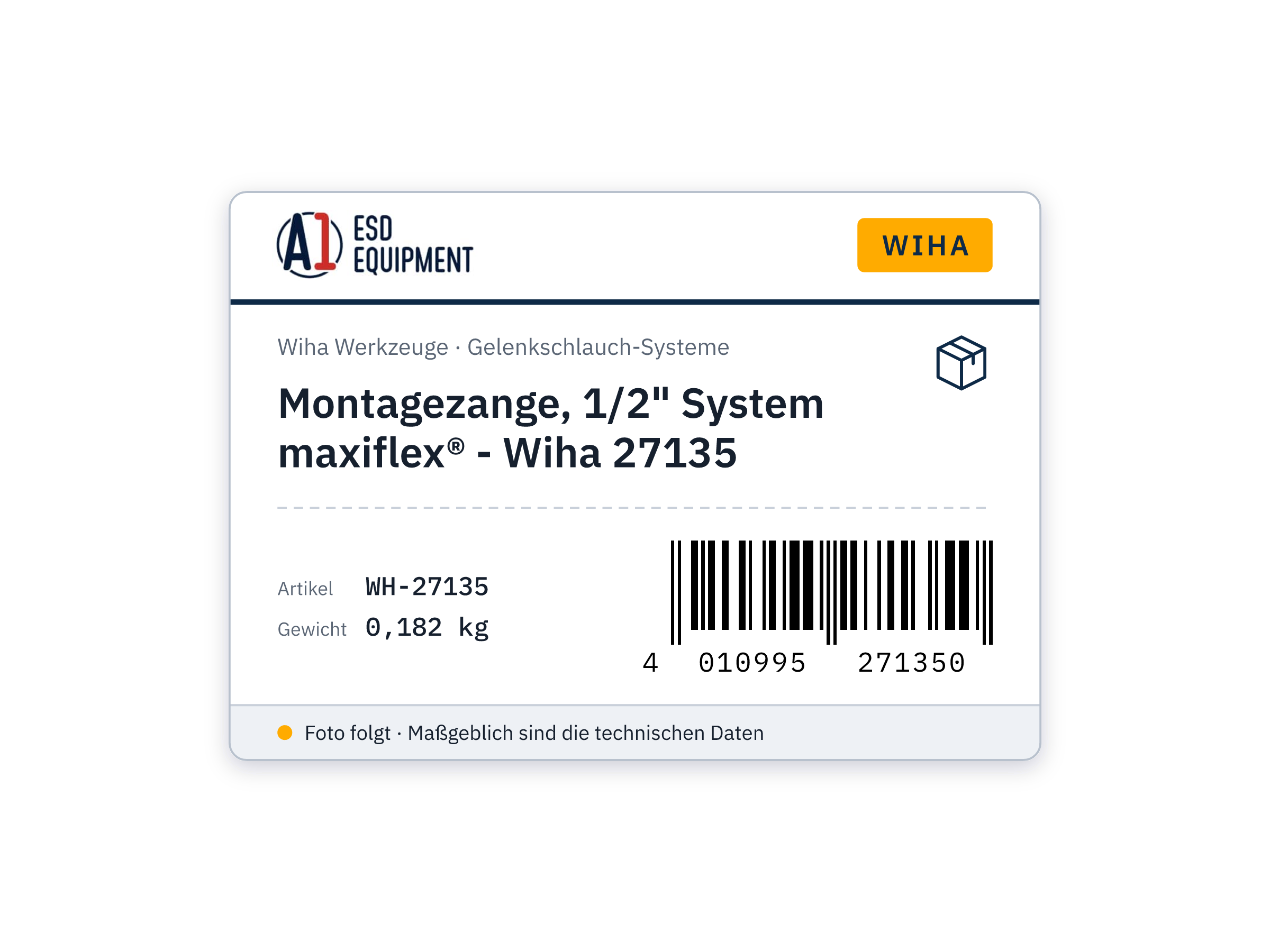 Pince de montage, système 1/2" maxiflex® - Wiha 27135