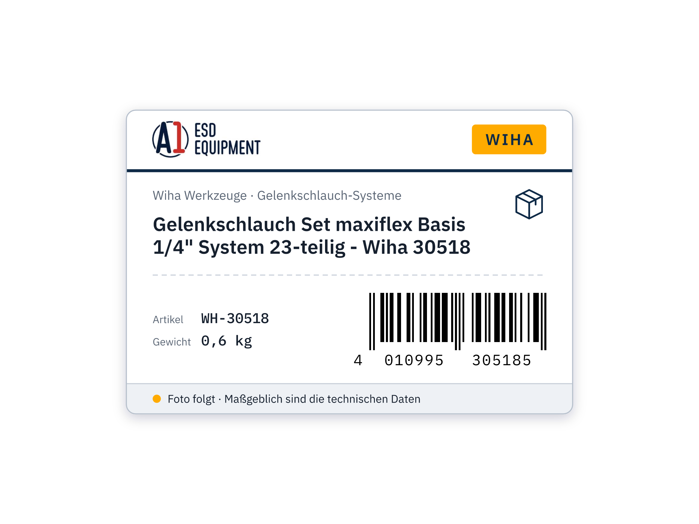Gelenkschlauch Set maxiflex Basis 1/4" System 23-teilig - Wiha 30518