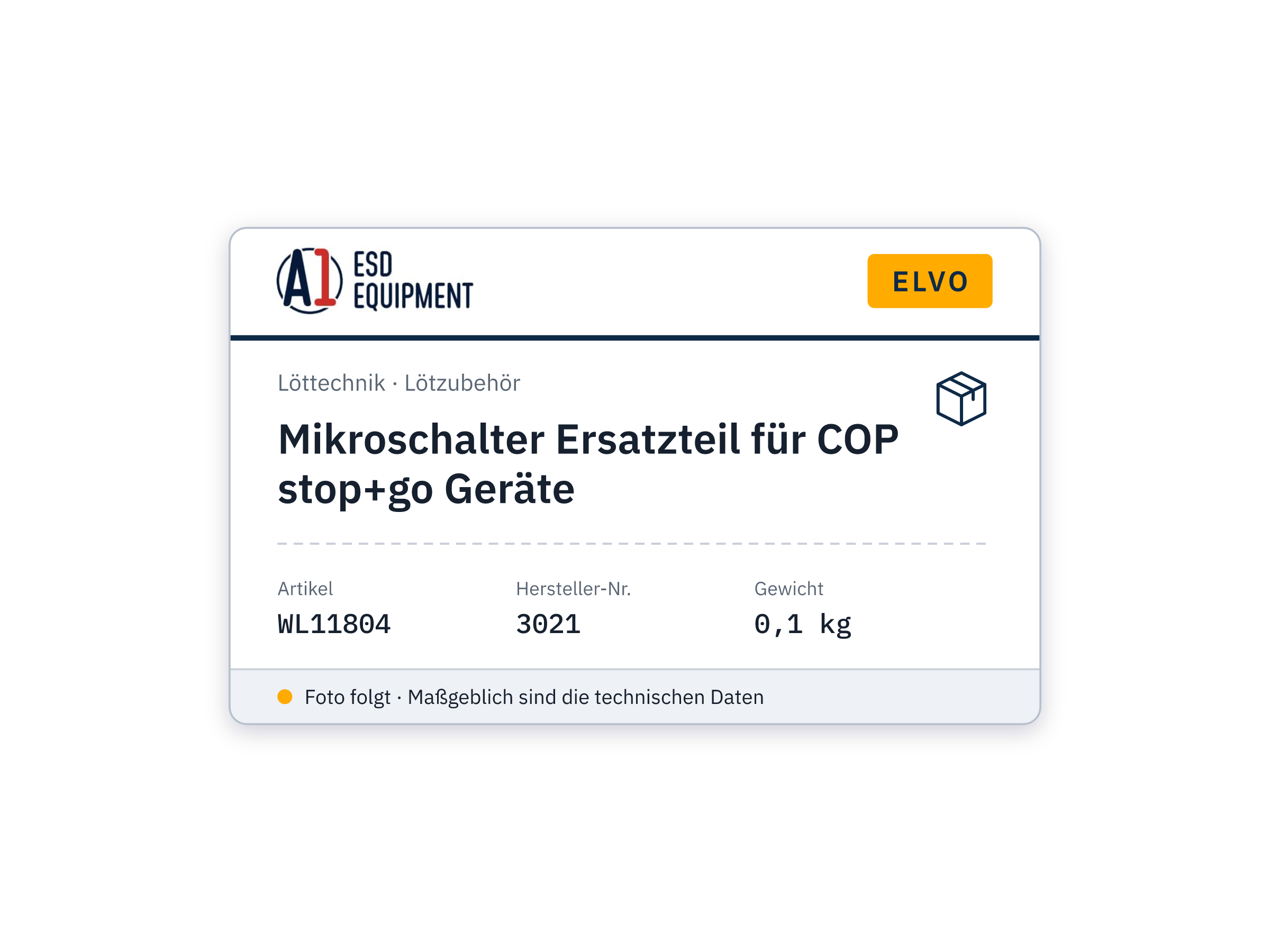 Micro-interrupteur pièce de rechange pour appareils COP stop+go - Elvo 3021