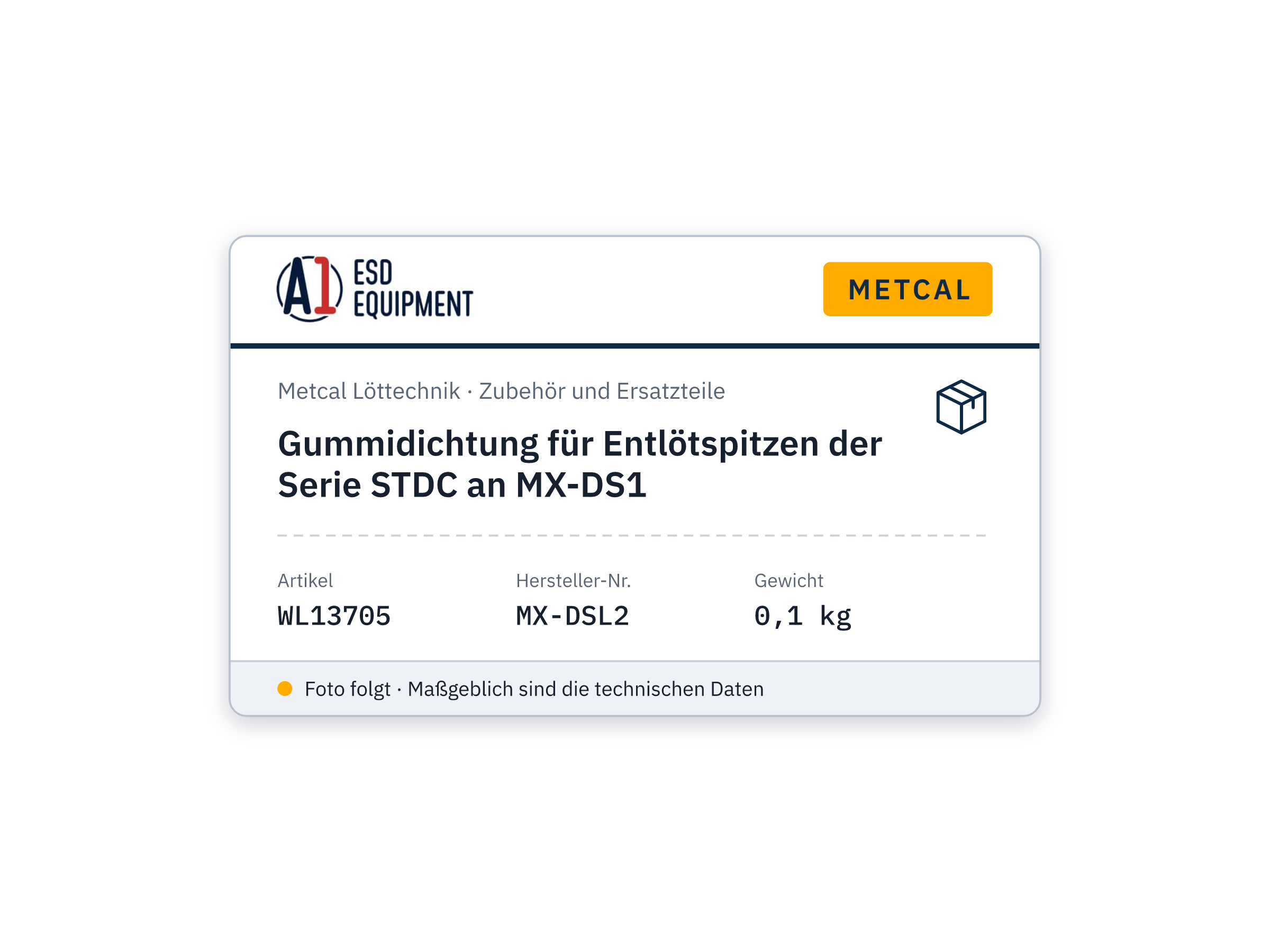 Gummidichtung für Entlötspitzen der Serie STDC an MX-DS1 - Metcal MX-DSL2